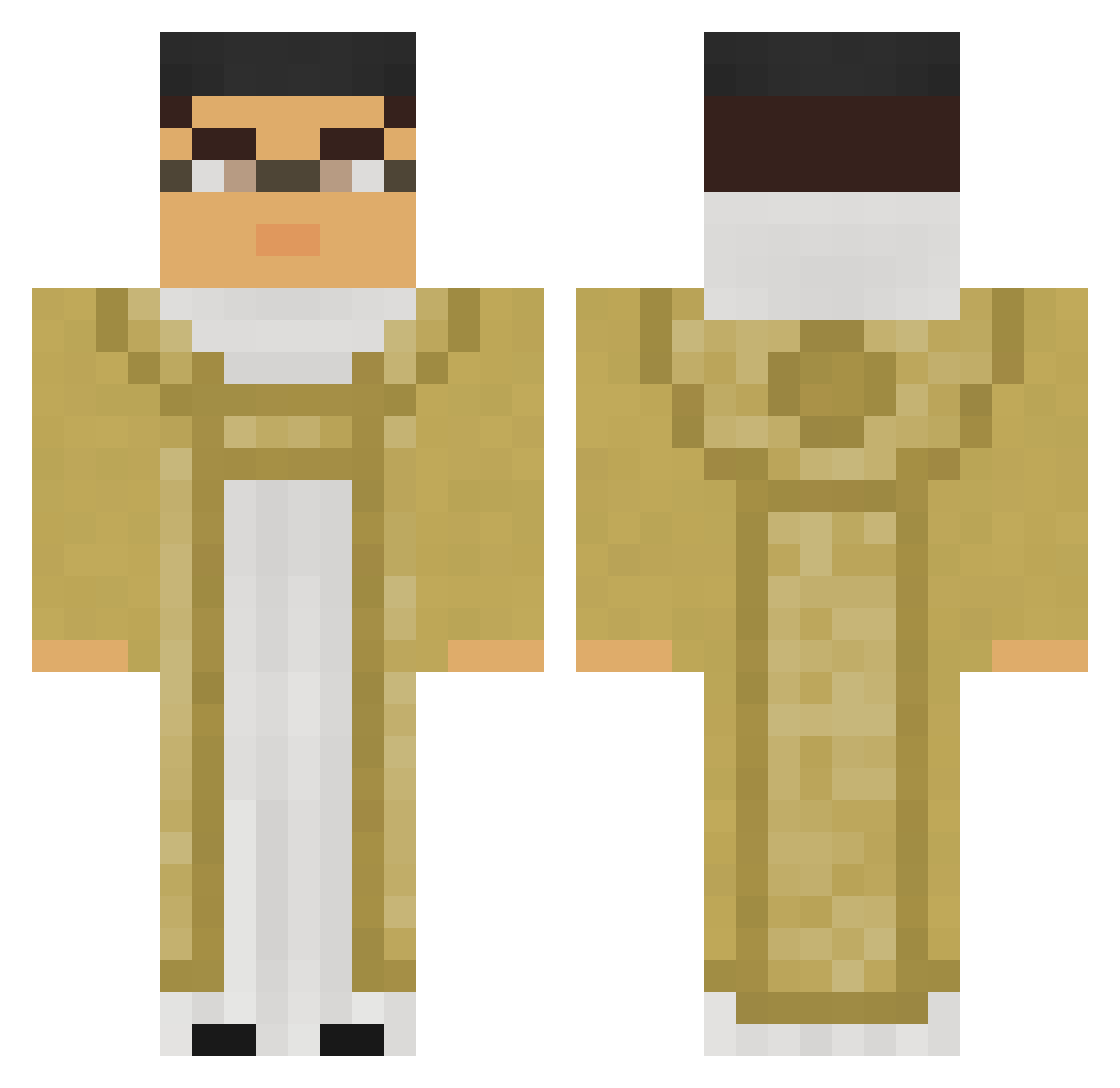 Mask3D_WOLF Minecraft skin, front and back view