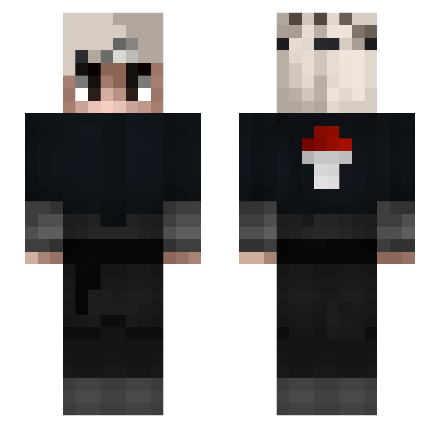saluter Minecraft skin, front and back view