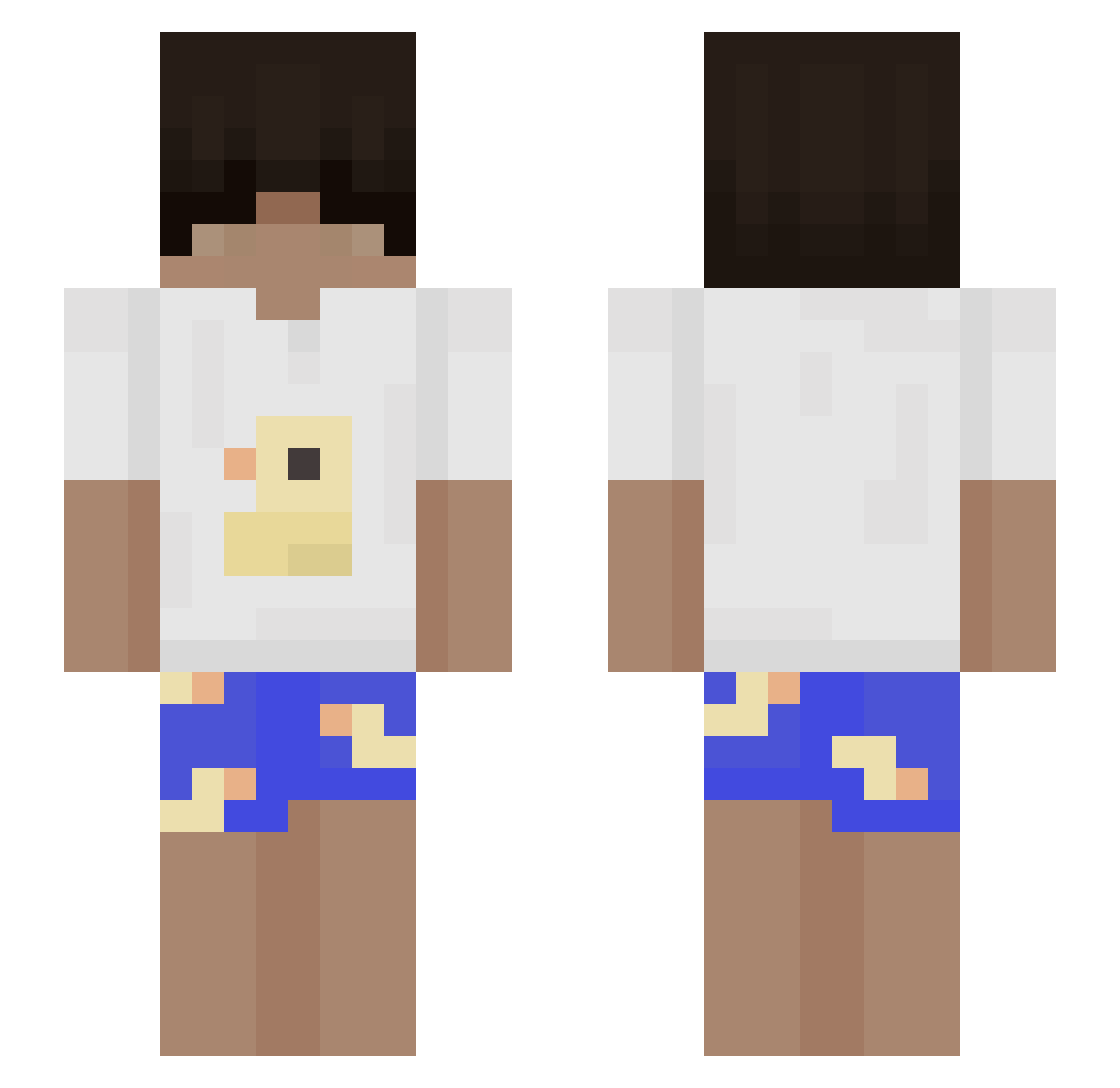 z1hc Minecraft skin, front and back view