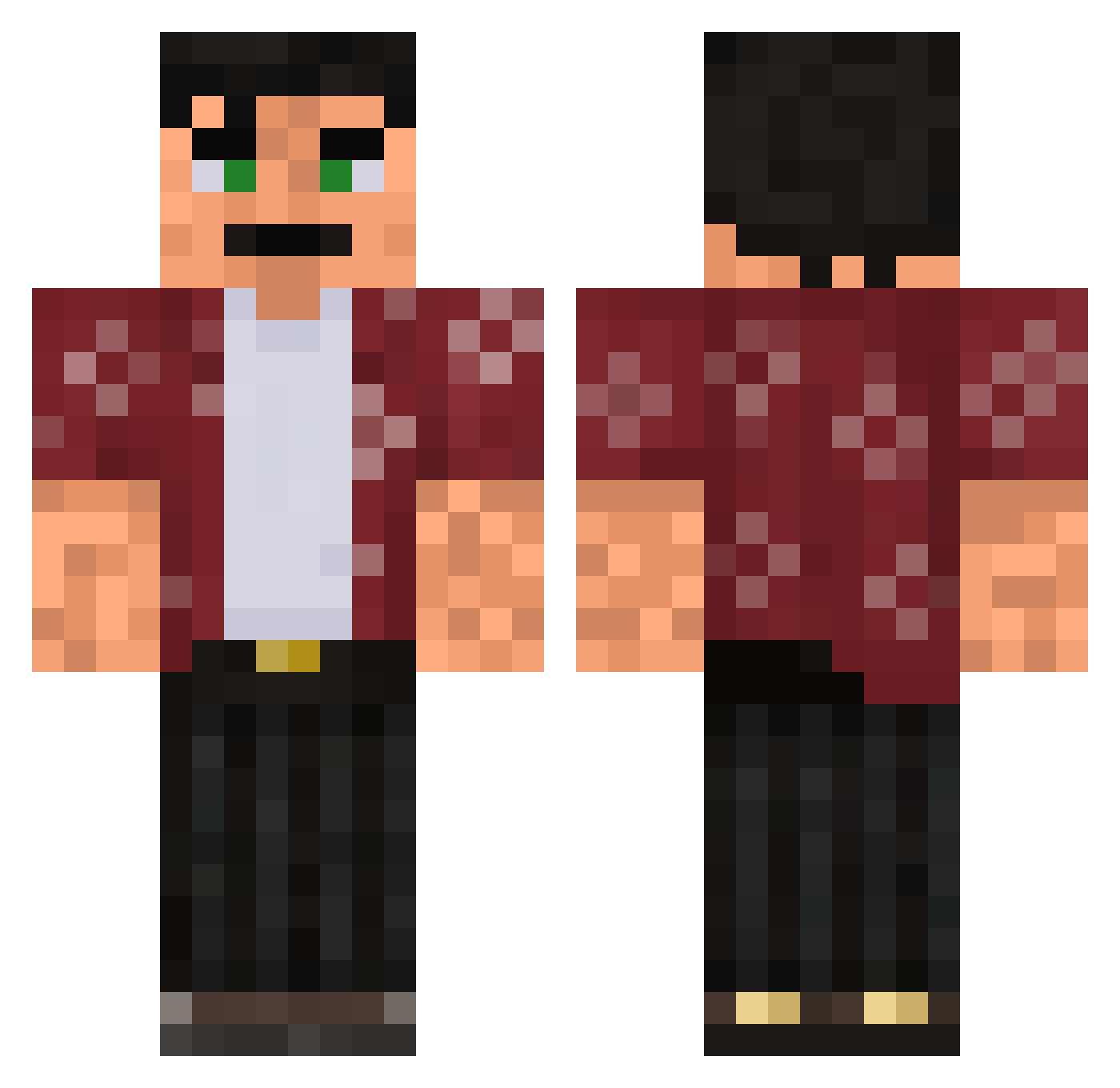 Mrcat9747 Minecraft skin, front and back view
