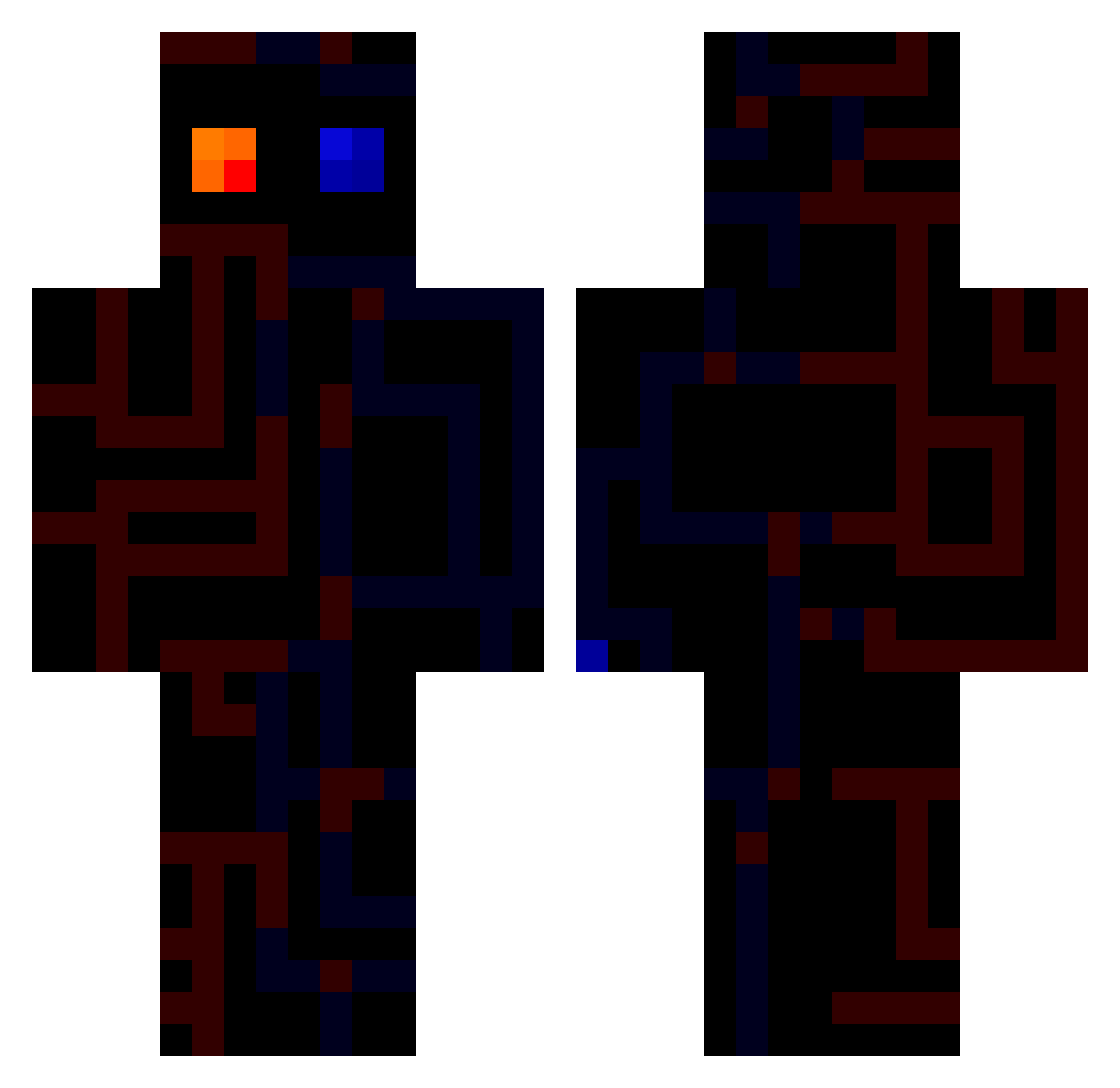 Tchopsm Minecraft skin, front and back view