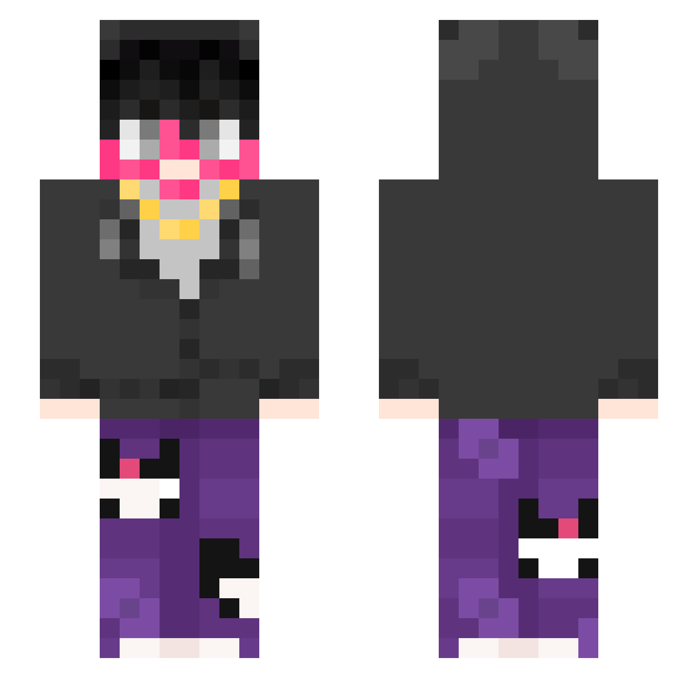 xxswagboy Minecraft skin, front and back view