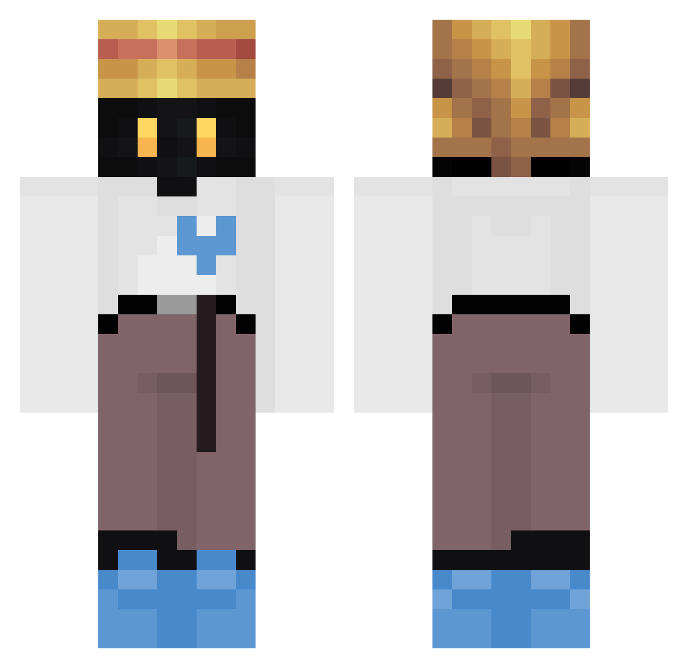 Sztilu Minecraft skin, front and back view