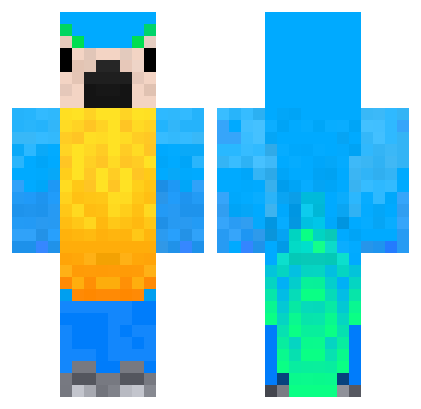 Matiasfienco Minecraft skin, front and back view