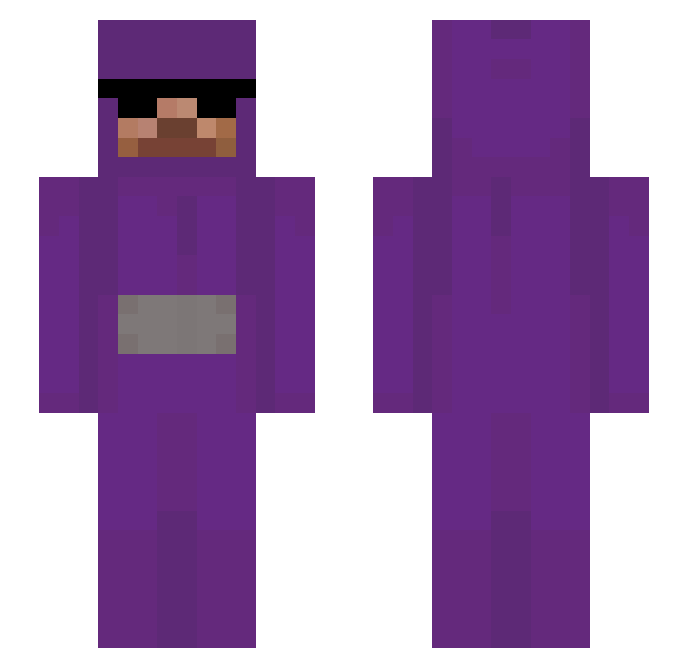 ohMacro Minecraft skin, front and back view