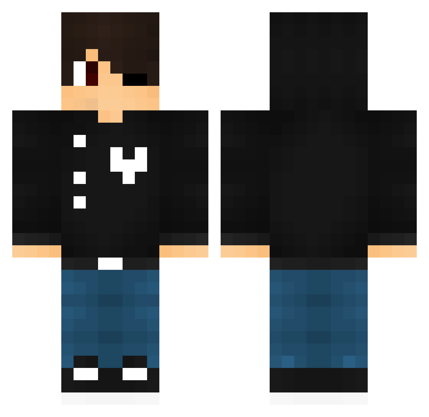 Roabaa Minecraft skin, front and back view