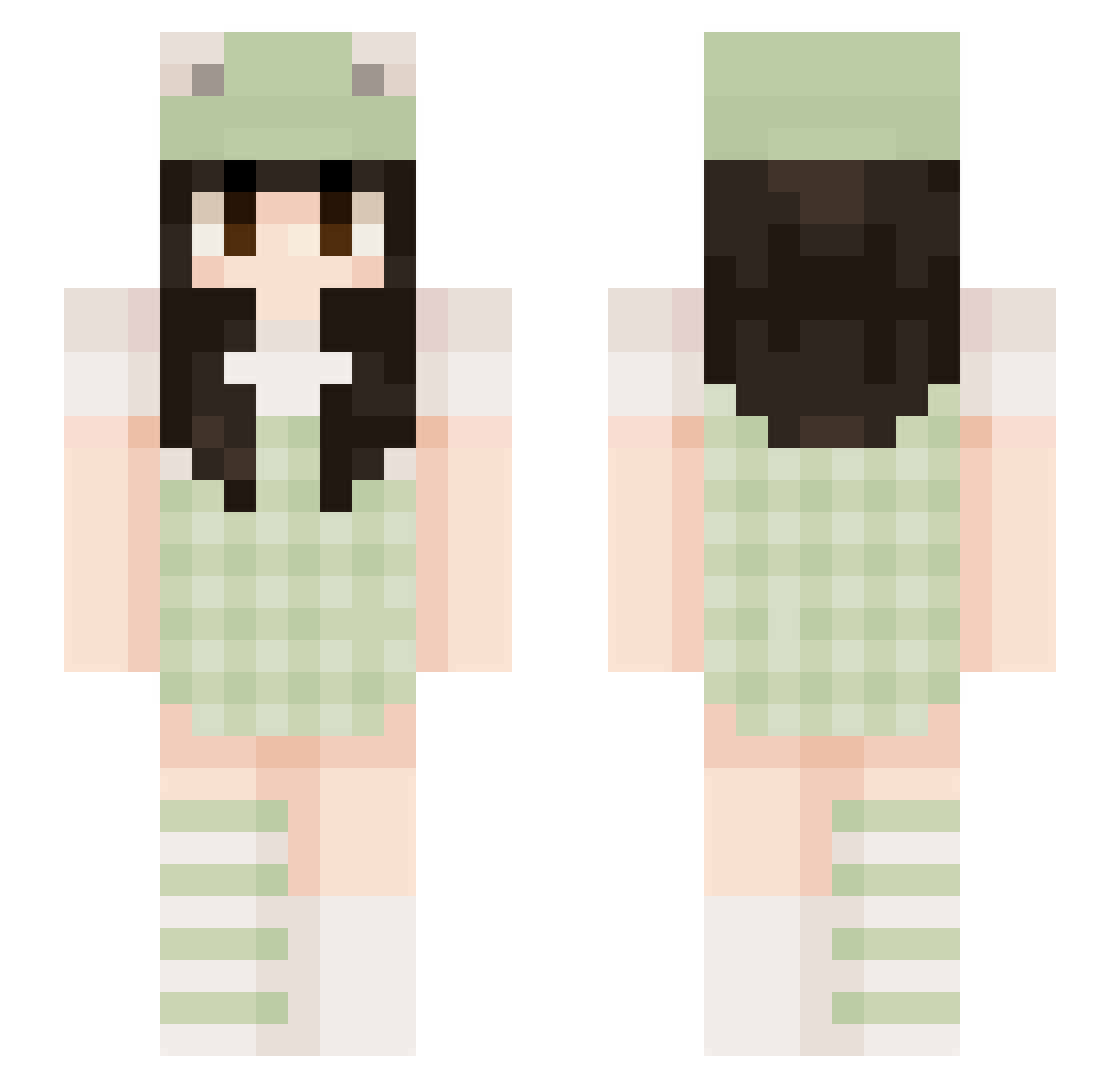 Cannibal_Bunny Minecraft skin, front and back view