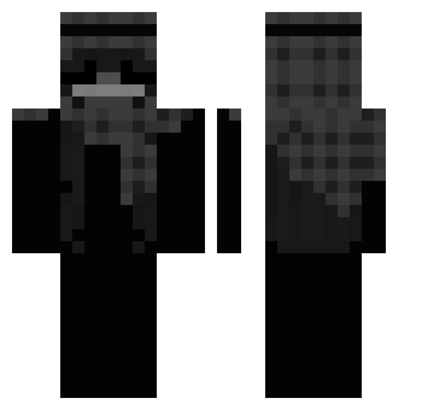 Laween Minecraft skin, front and back view
