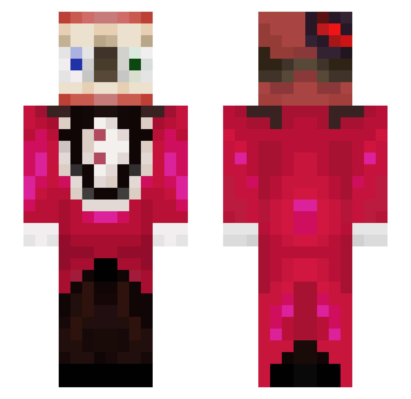Heliocentrical Minecraft skin, front and back view