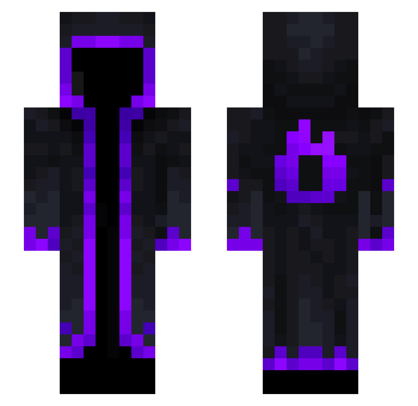 Gliching42 Minecraft skin, front and back view