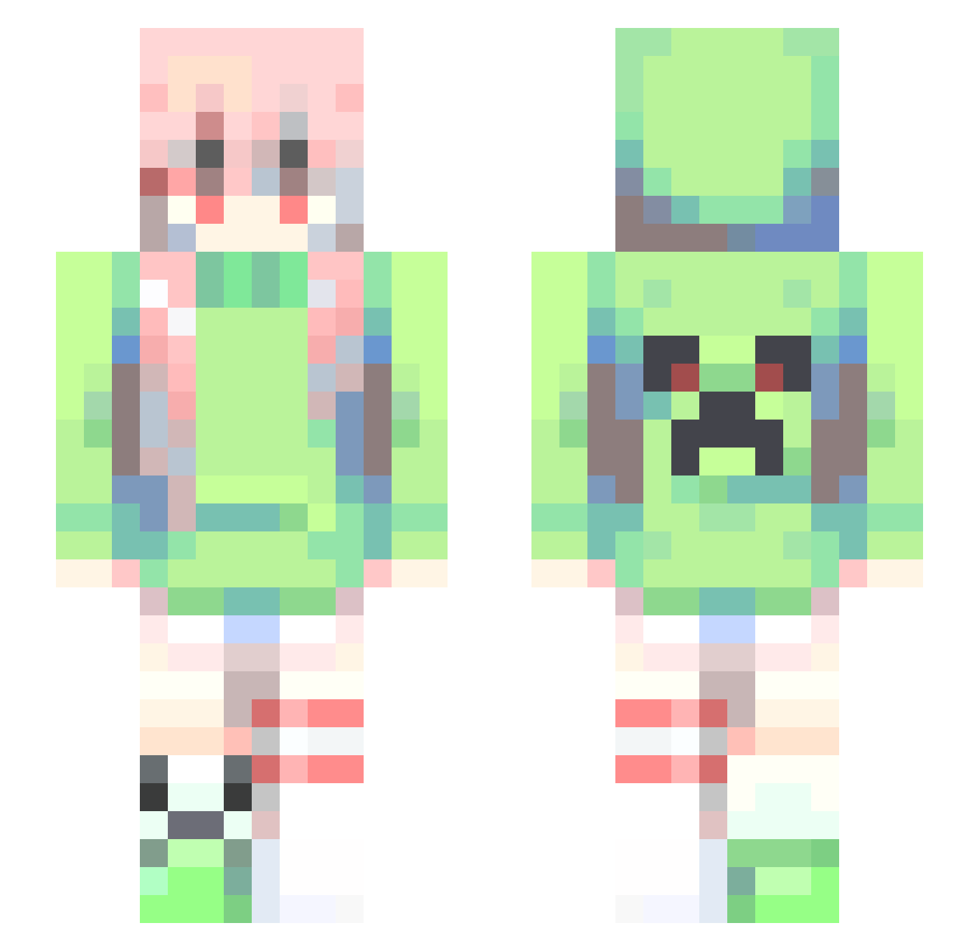TheExhausted Minecraft skin, front and back view