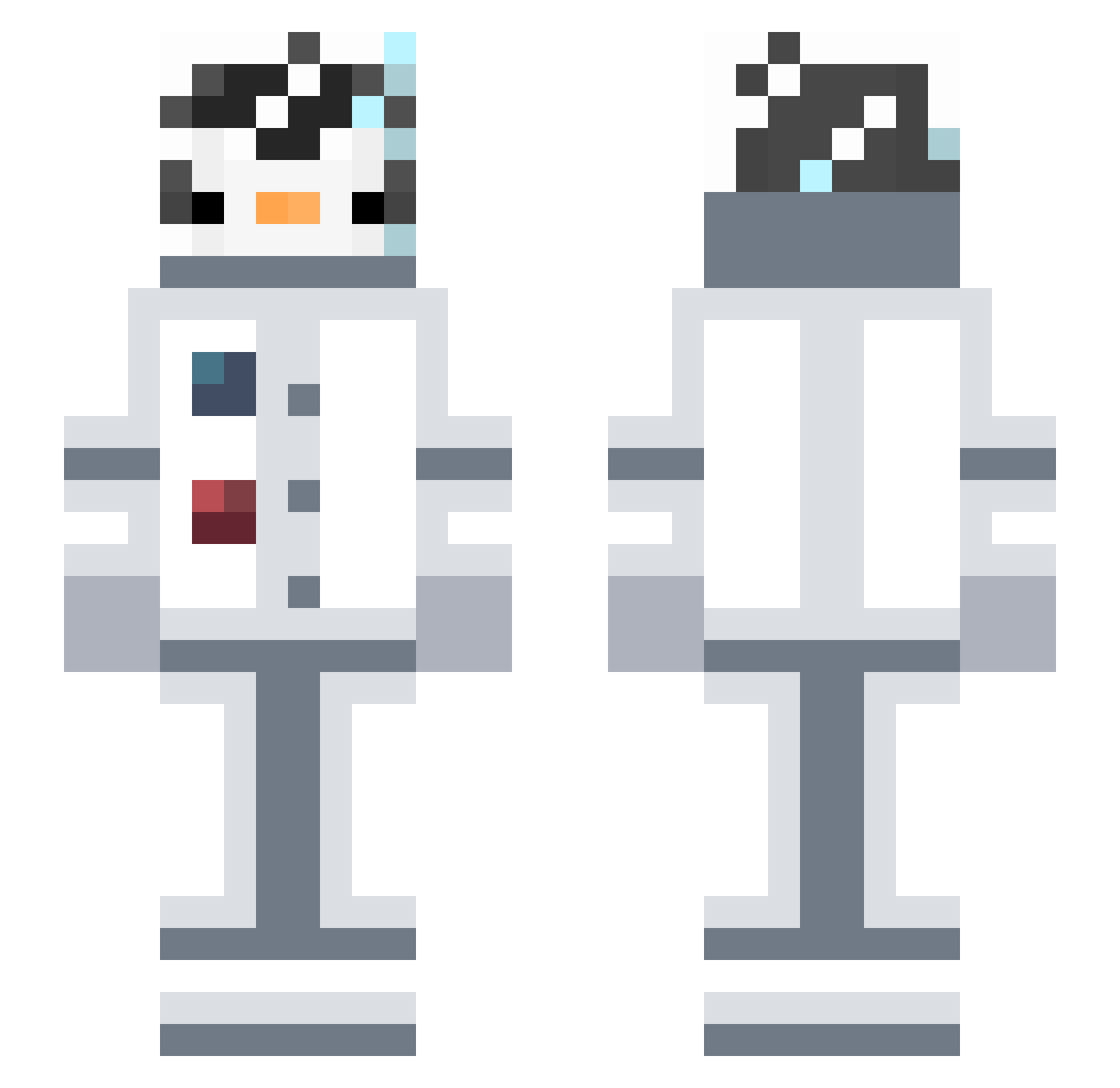 nyaarn Minecraft skin, front and back view