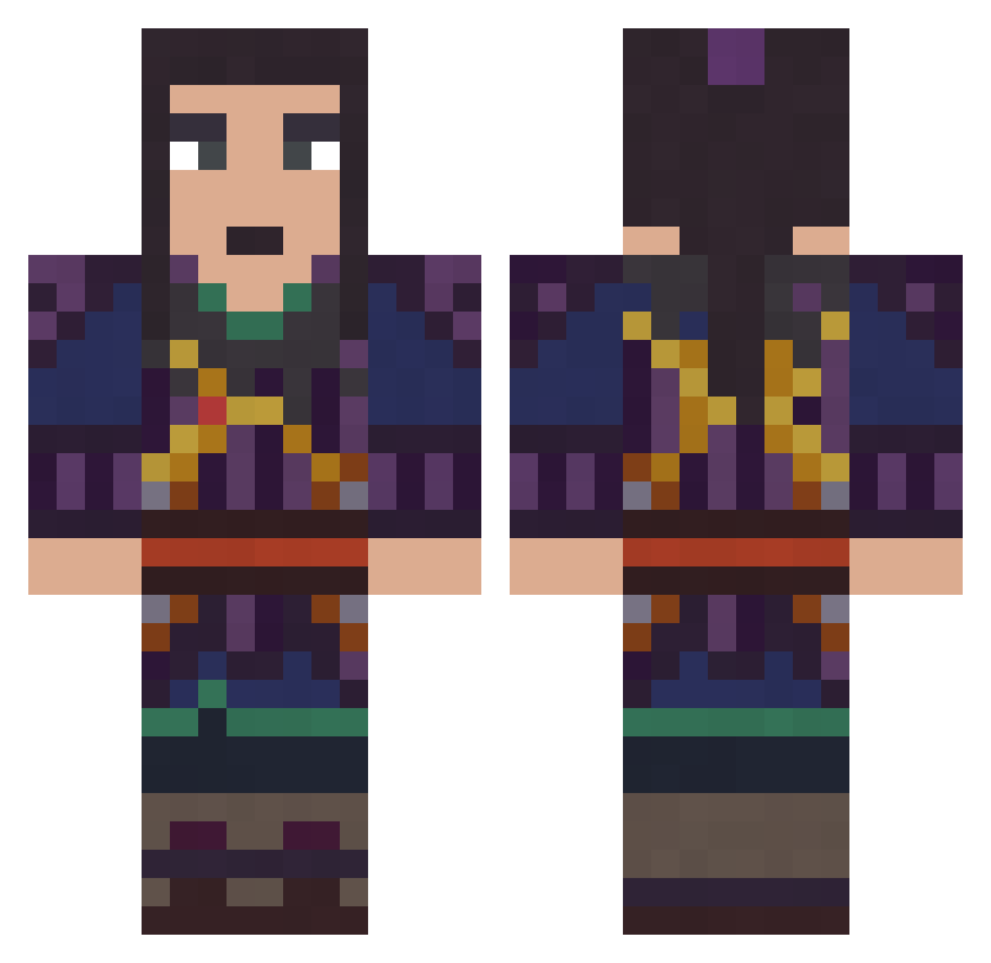 Toxiiic___ Minecraft skin, front and back view