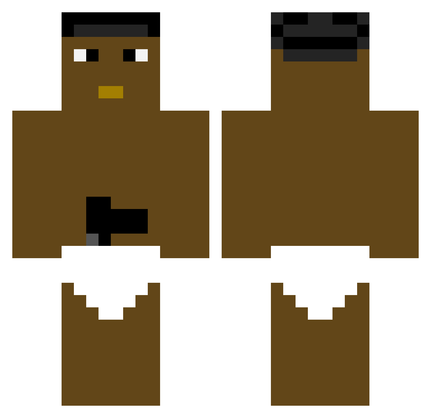 Strolls Minecraft skin, front and back view