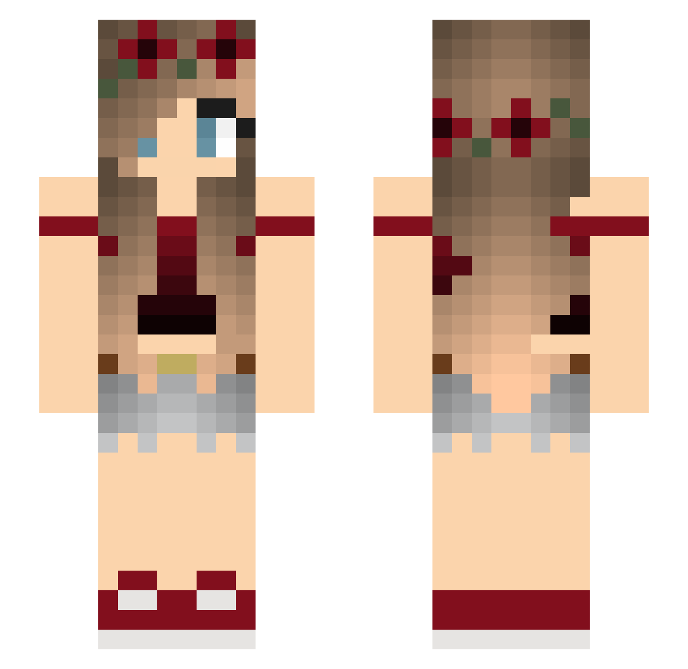 TatiKnuff Minecraft skin, front and back view