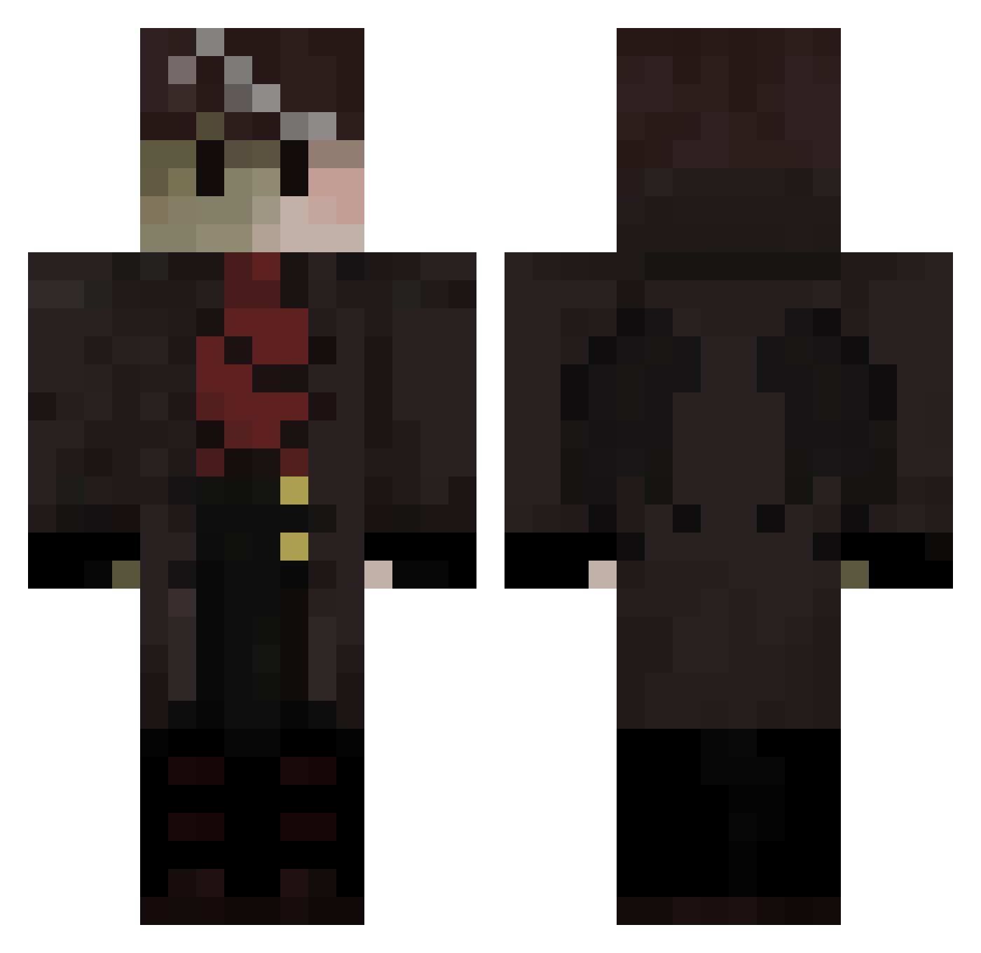 RebuffedBear62 Minecraft skin, front and back view