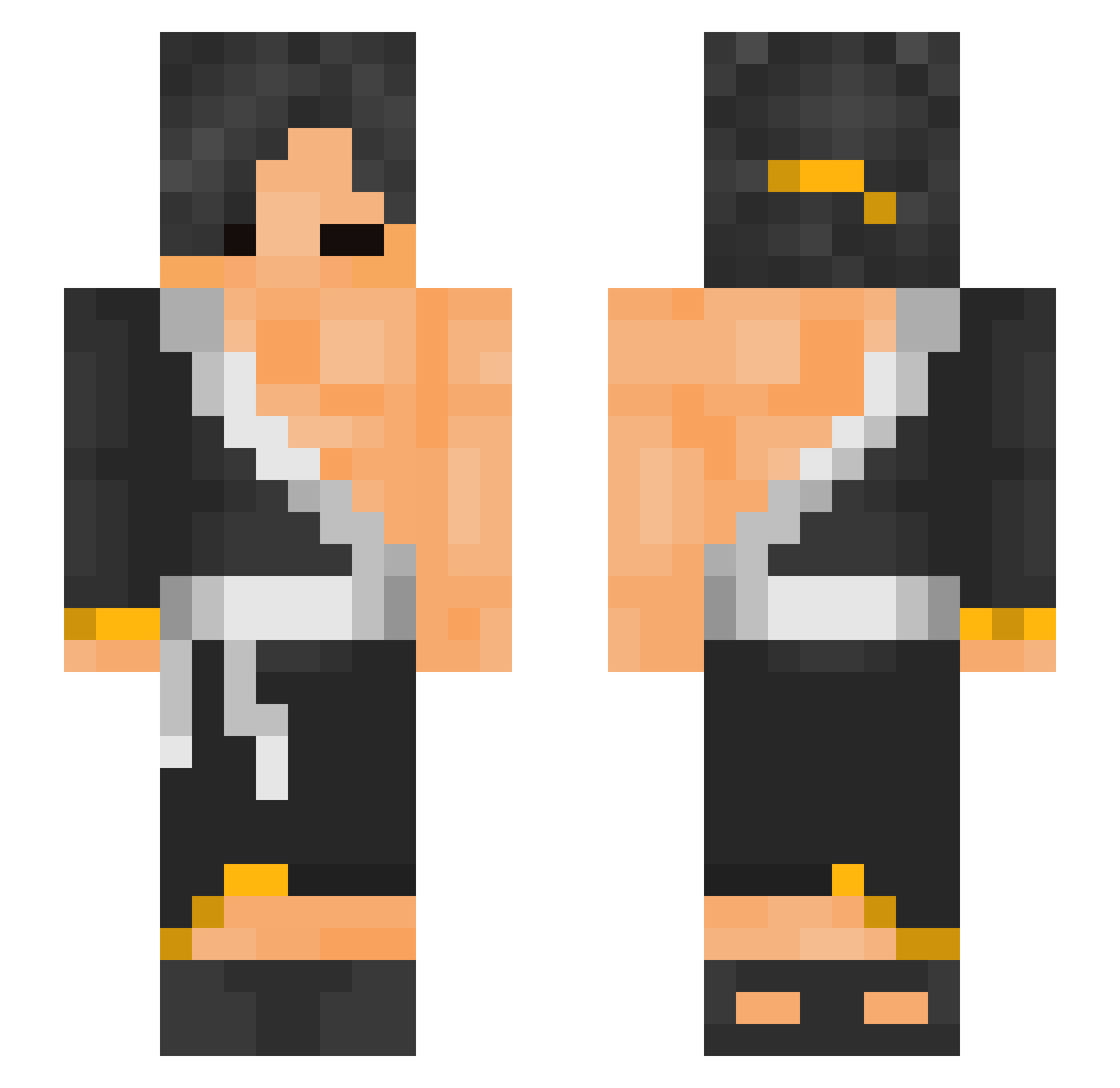 ZxCT Minecraft skin, front and back view