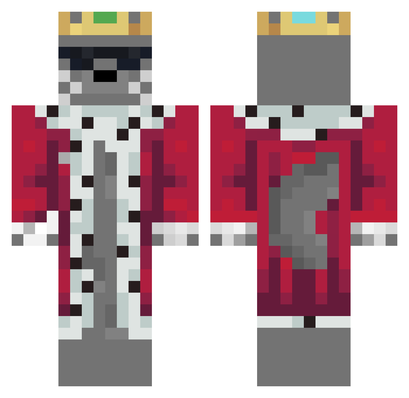 ccloak Minecraft skin, front and back view