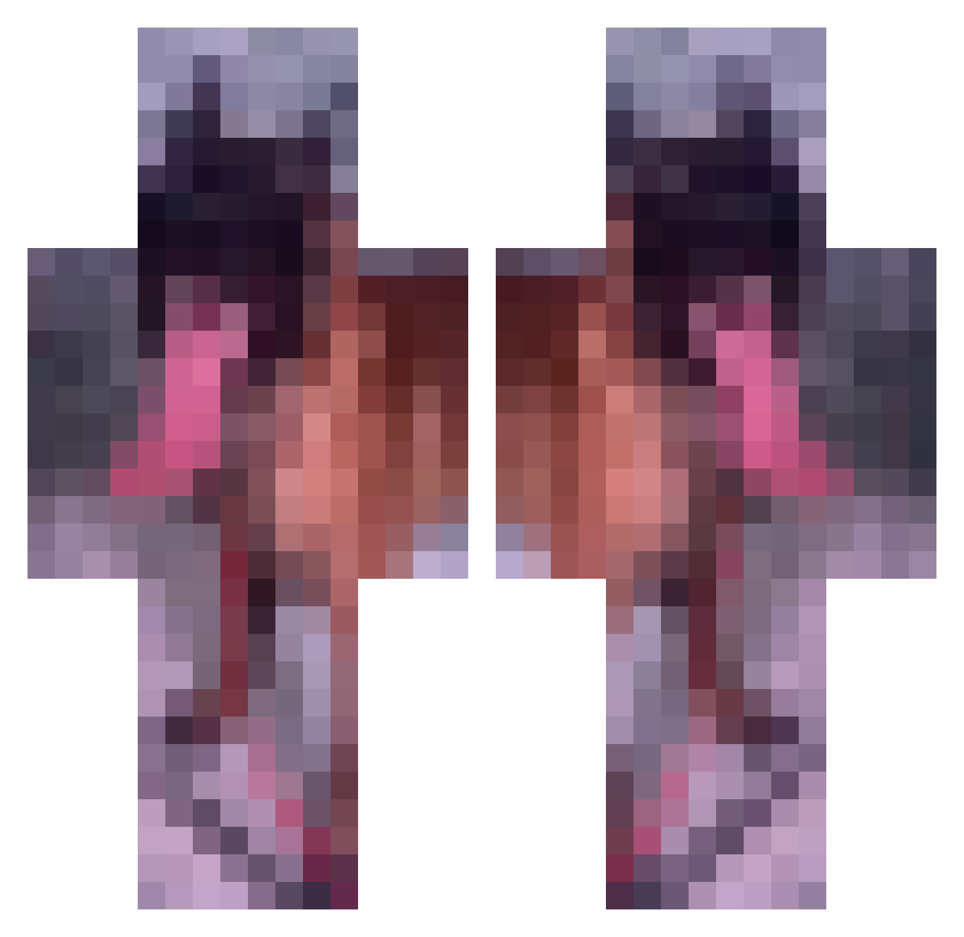 poyoyom Minecraft skin, front and back view
