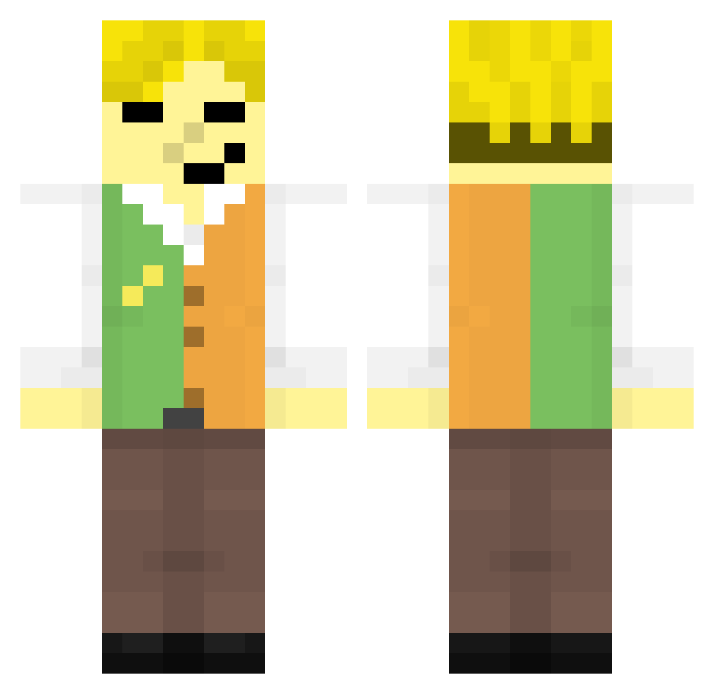 JustSomebodyElse Minecraft skin, front and back view