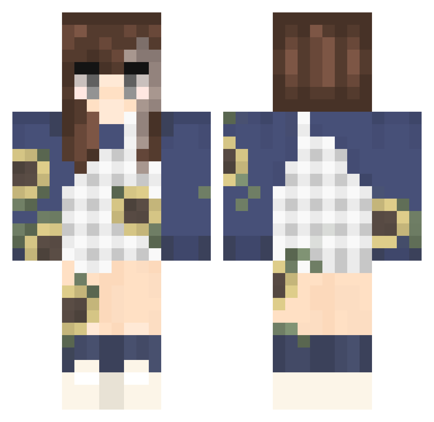 Zhania Minecraft skin, front and back view