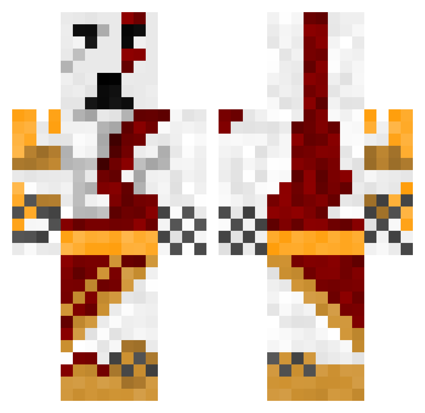 heccckk Minecraft skin, front and back view