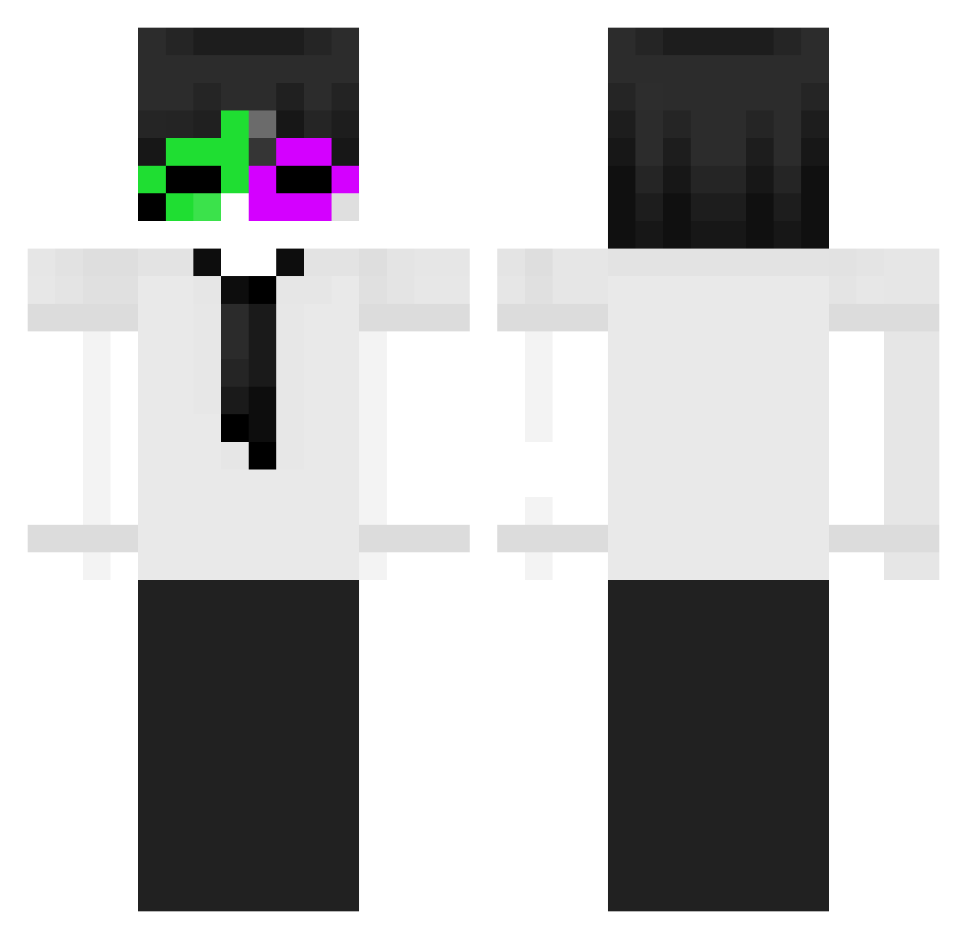 KZNEXT Minecraft skin, front and back view