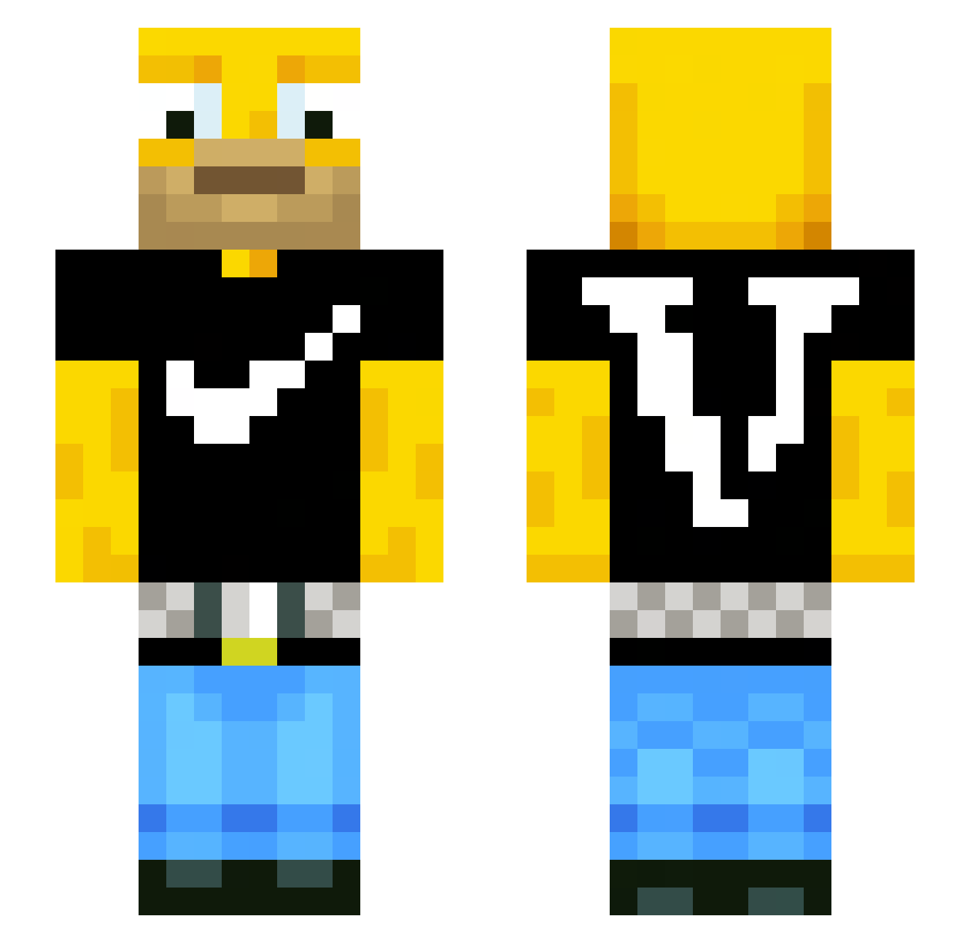 Vardt Minecraft skin, front and back view