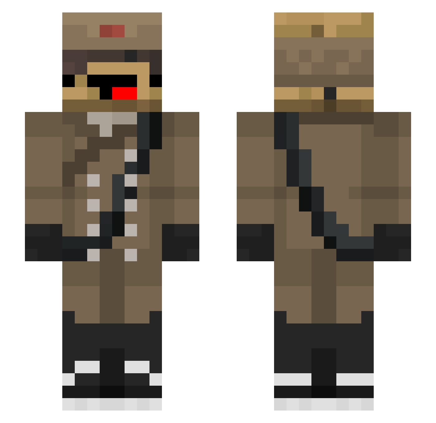 Xpired69 Minecraft skin, front and back view