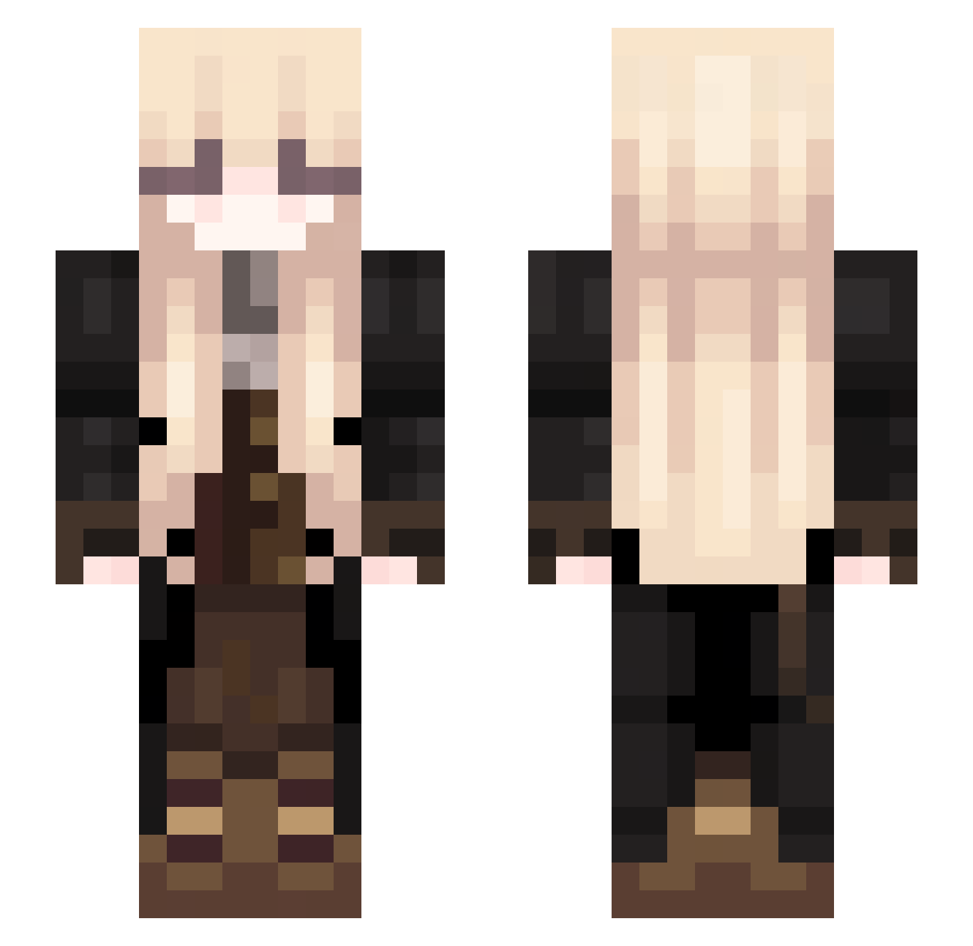 ZeRO2787 Minecraft skin, front and back view