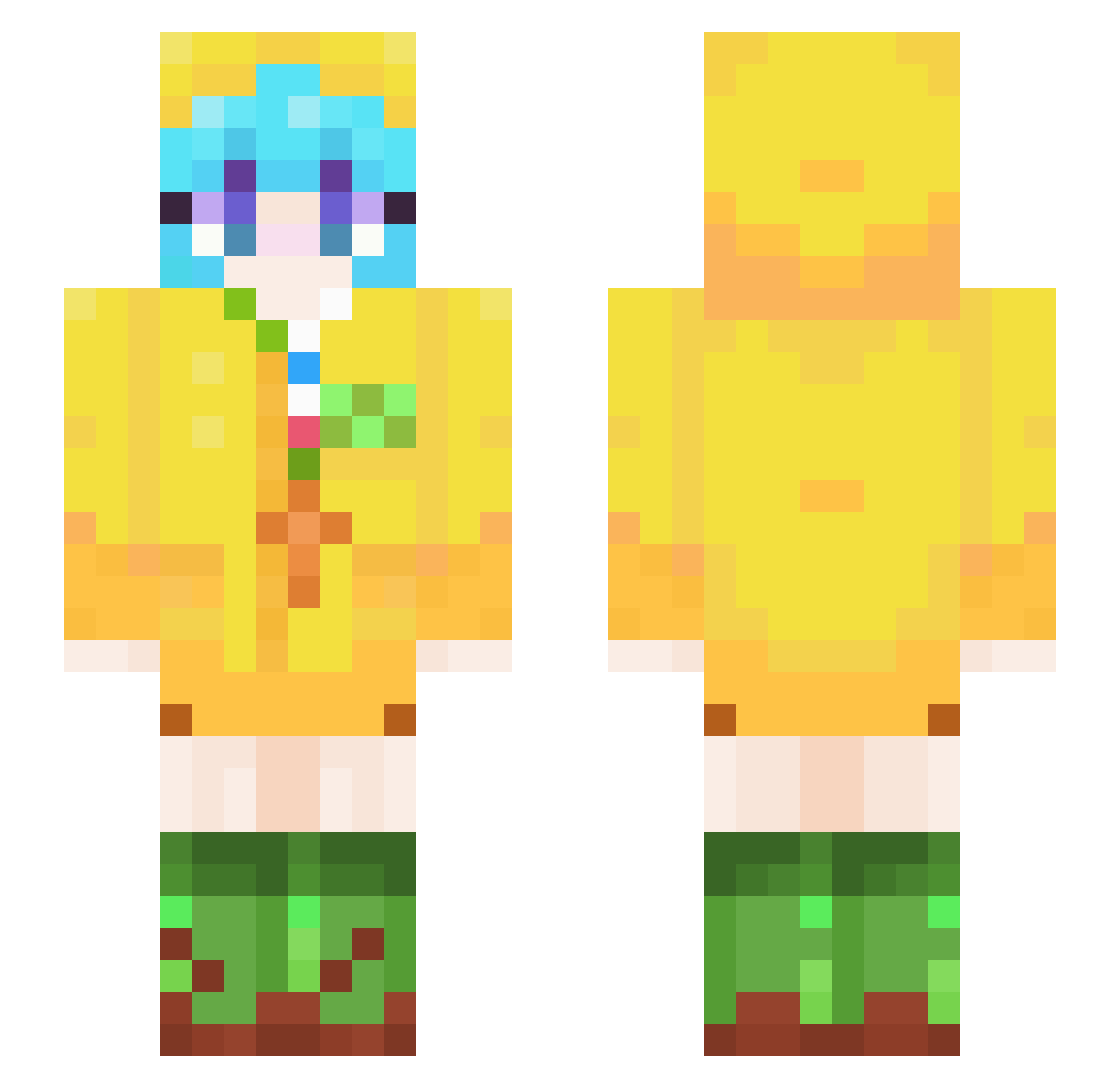 jaozintt Minecraft skin, front and back view