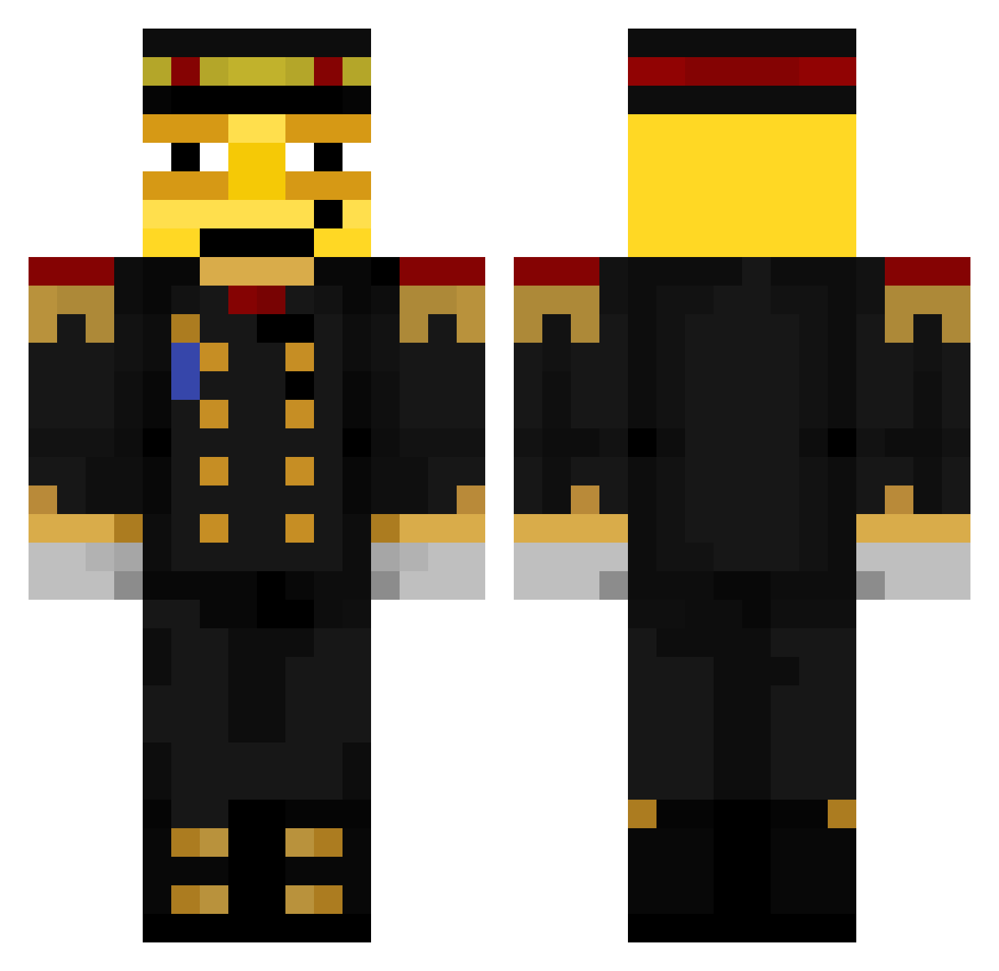 taxisofor Minecraft skin, front and back view