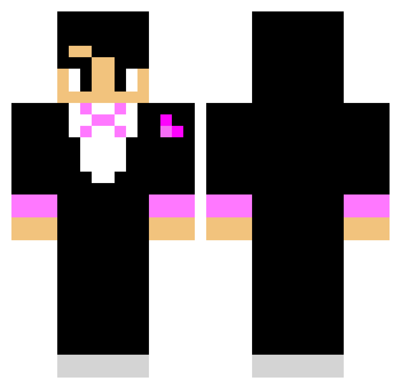 Rebopop Minecraft skin, front and back view