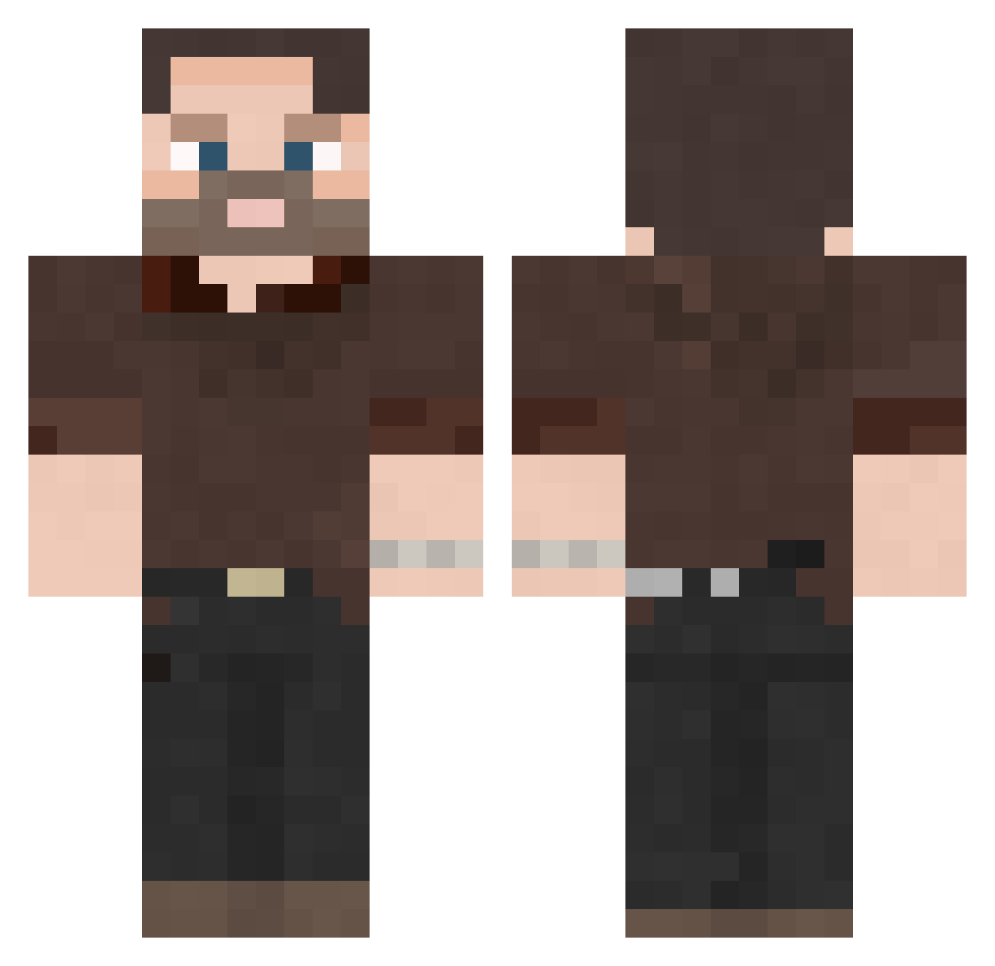 THE_RAVENL0RD Minecraft skin, front and back view