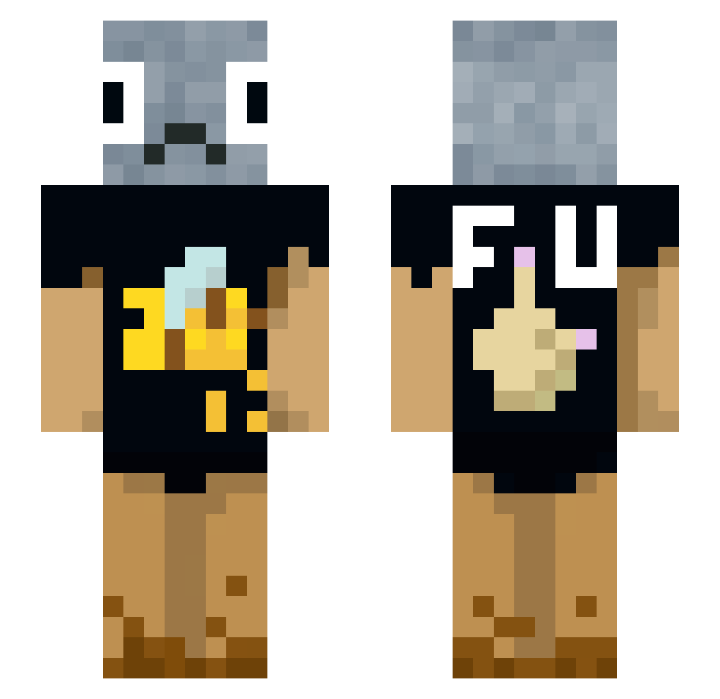 GigglePuff Minecraft skin, front and back view
