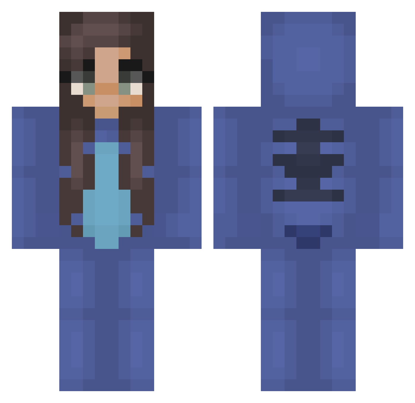 Talquei Minecraft skin, front and back view