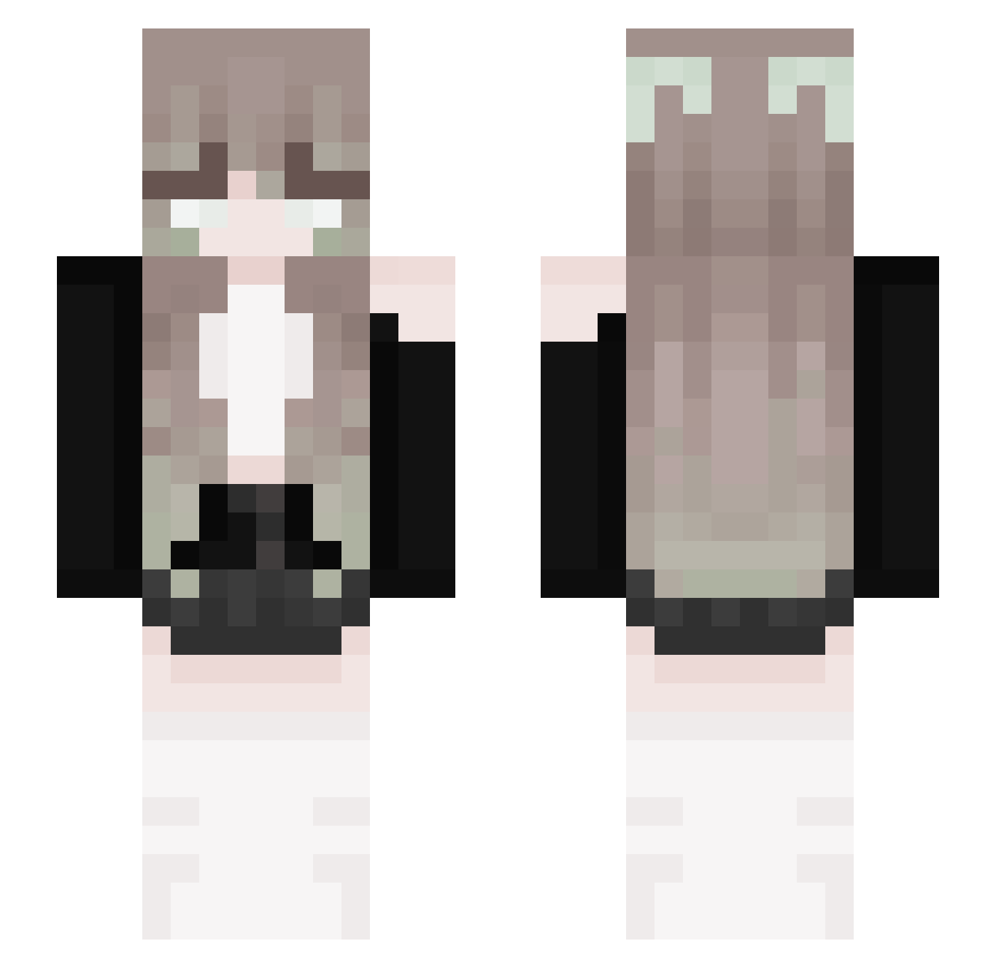 TheWeeLZ Minecraft skin, front and back view
