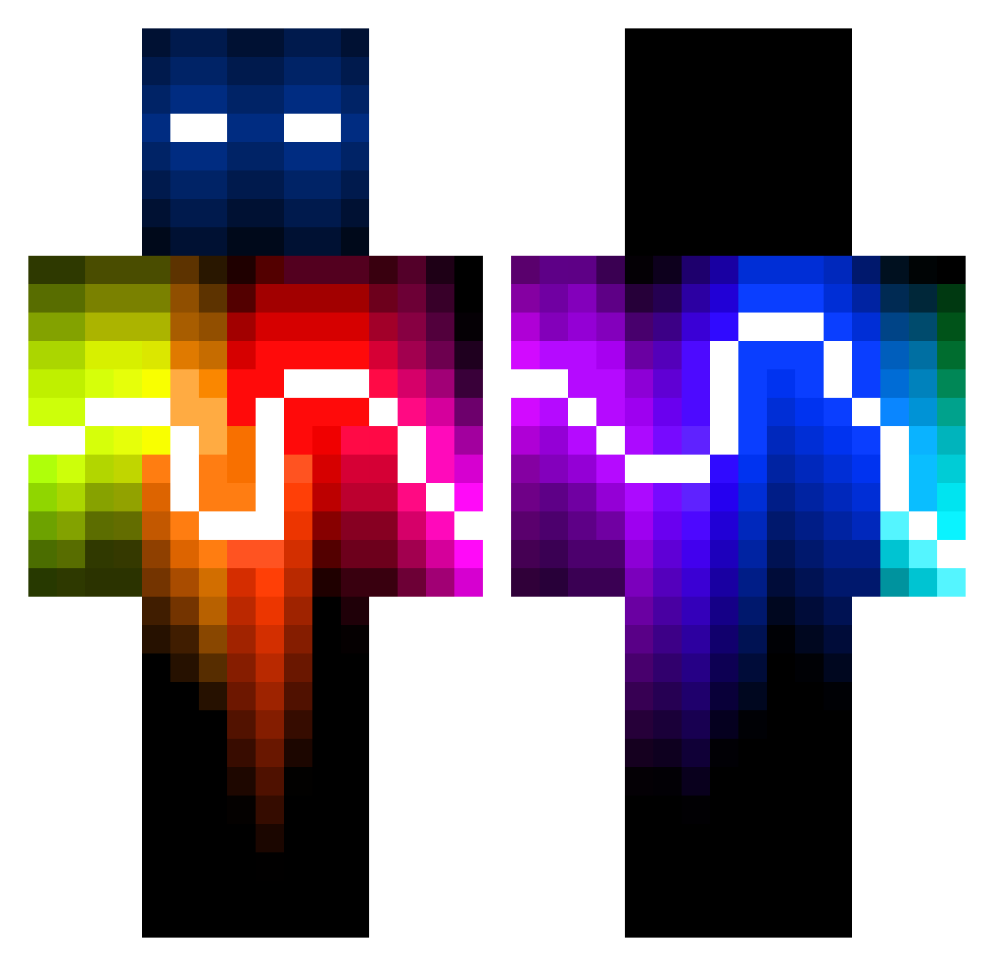 SlikNik Minecraft skin, front and back view