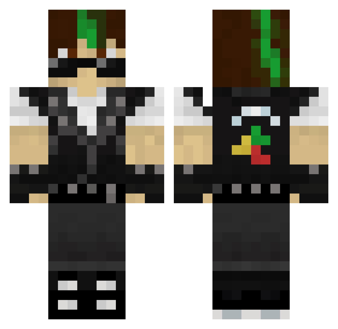 xeoiiq Minecraft skin, front and back view