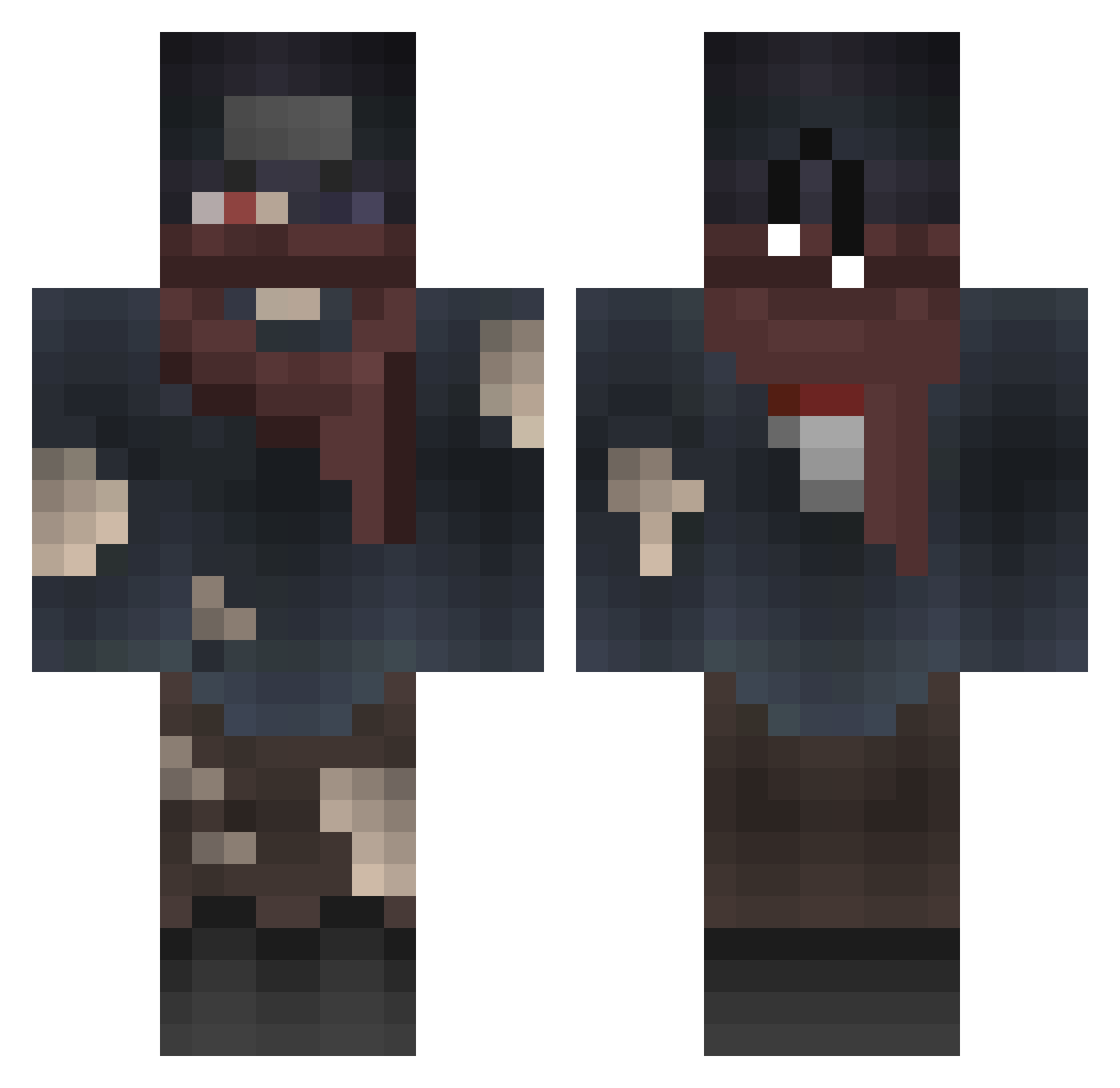 xAuzilon Minecraft skin, front and back view
