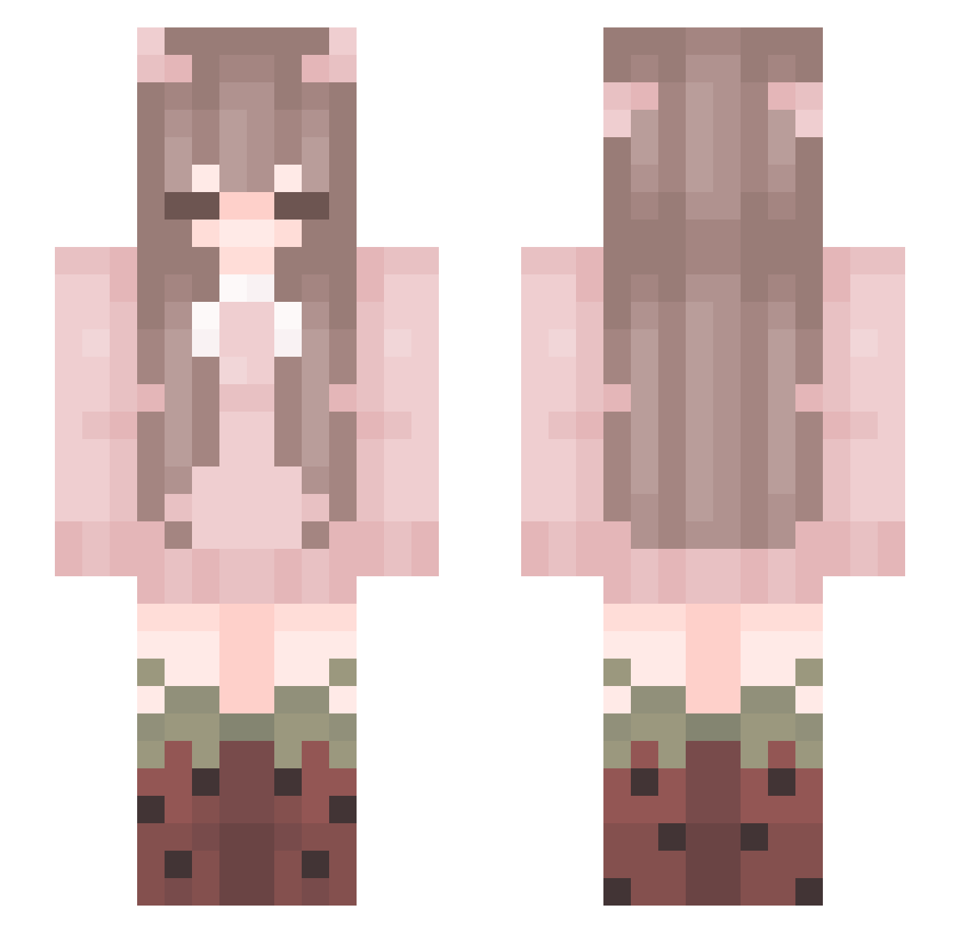 pixieblix Minecraft skin, front and back view