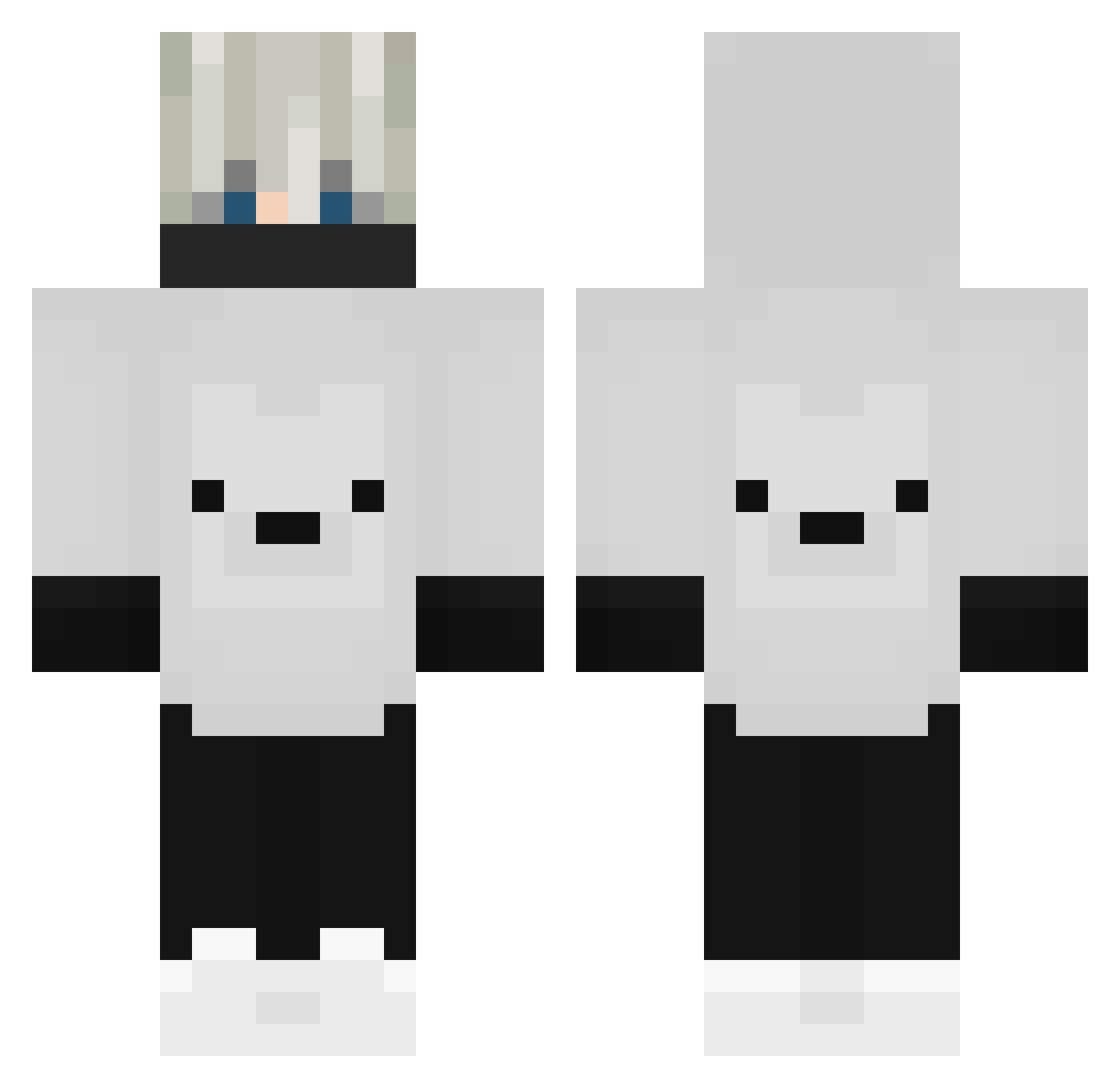 White_Luis Minecraft skin, front and back view