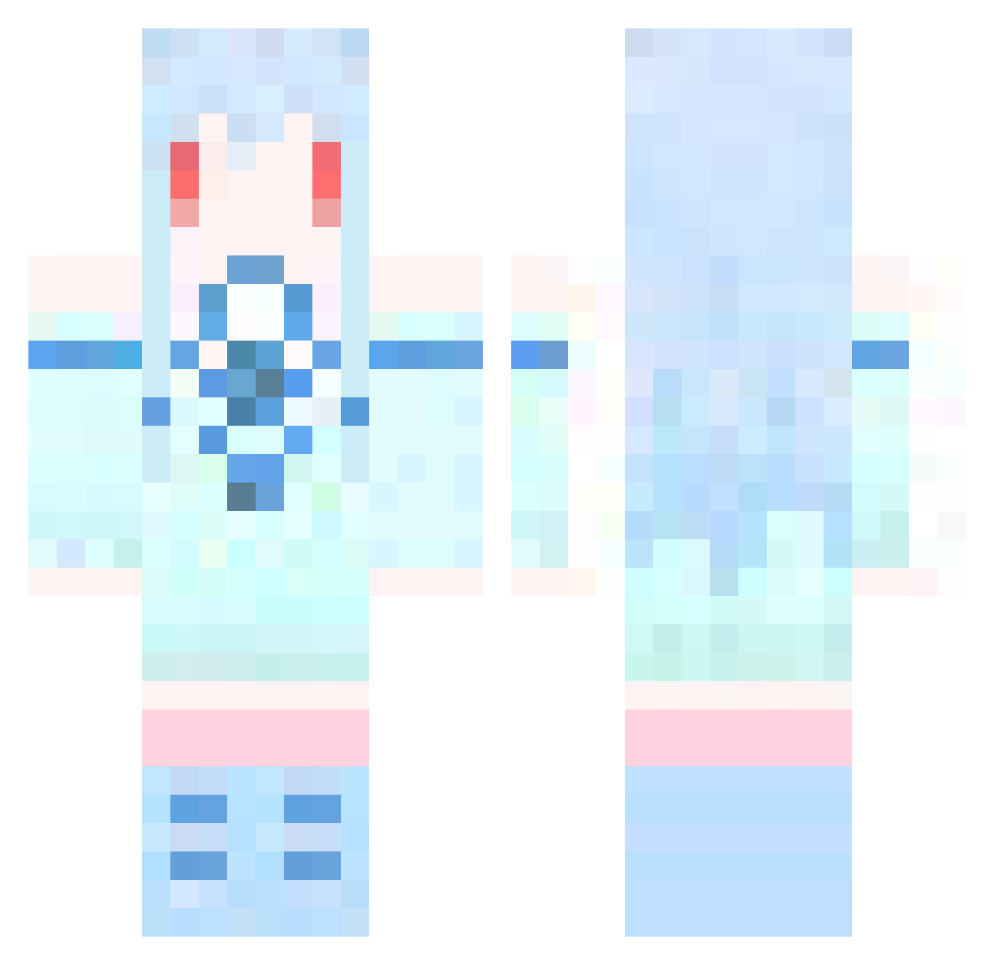 alfet Minecraft skin, front and back view