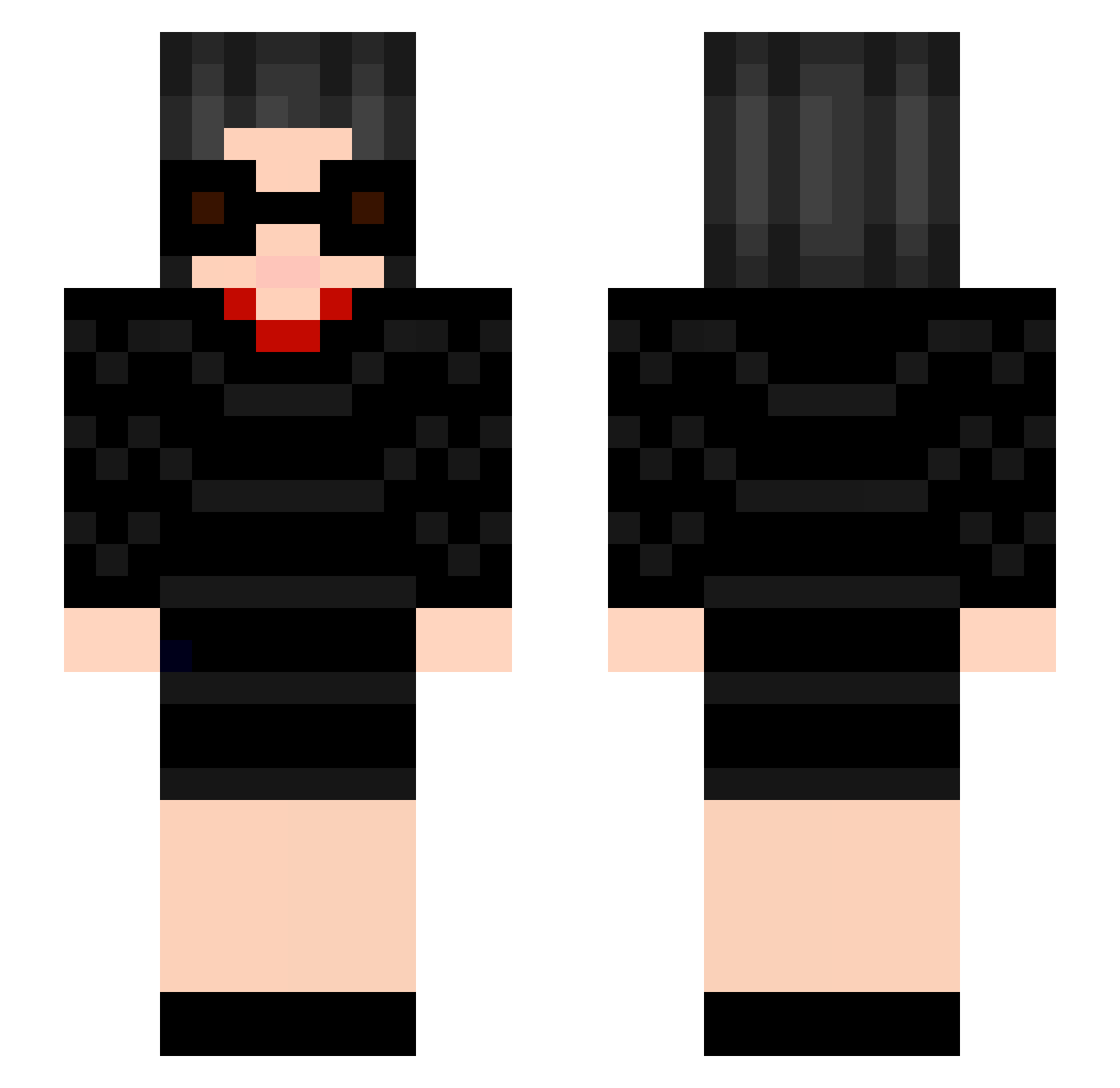 forepast Minecraft skin, front and back view