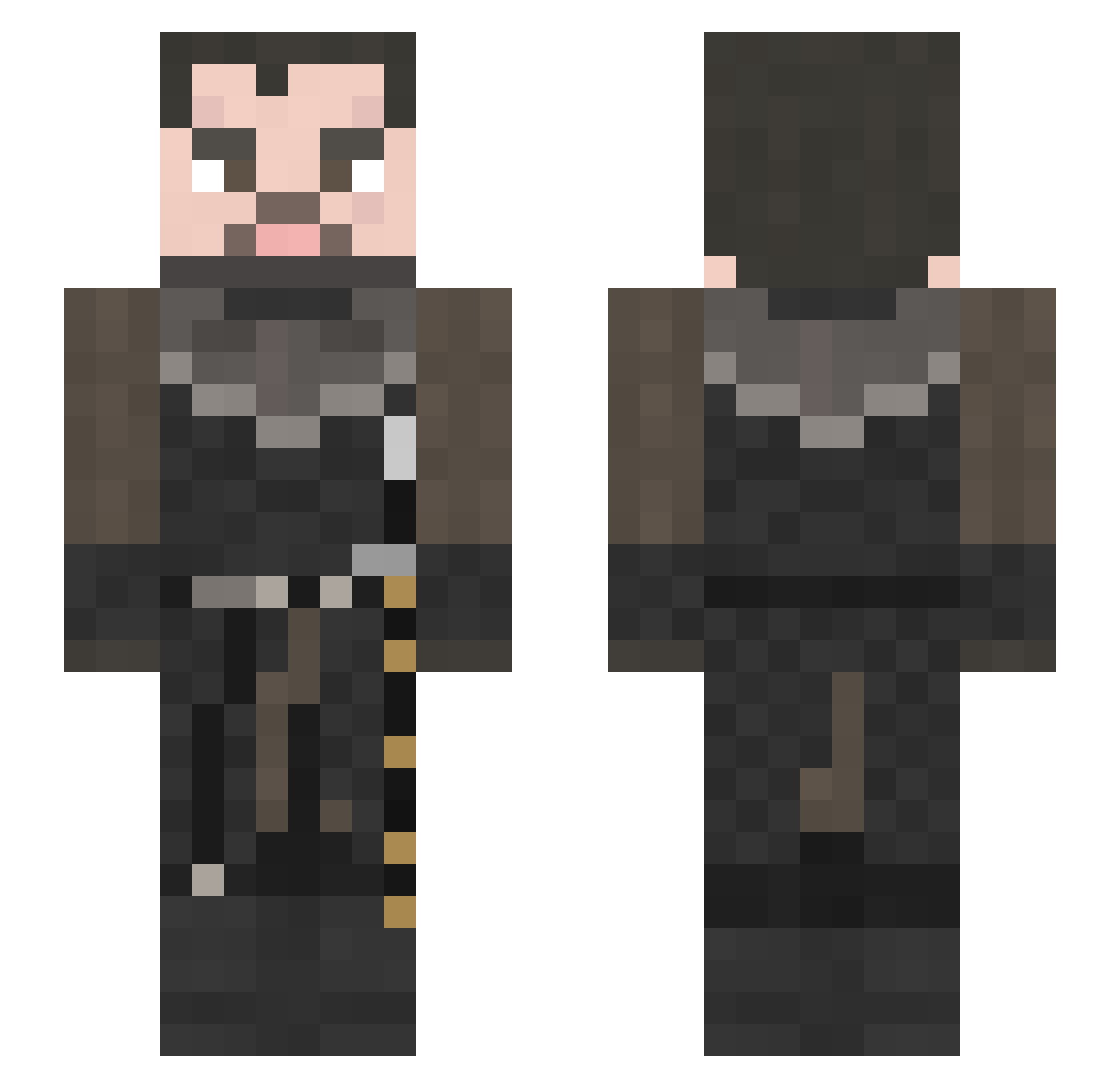 Sheriffs Minecraft skin, front and back view
