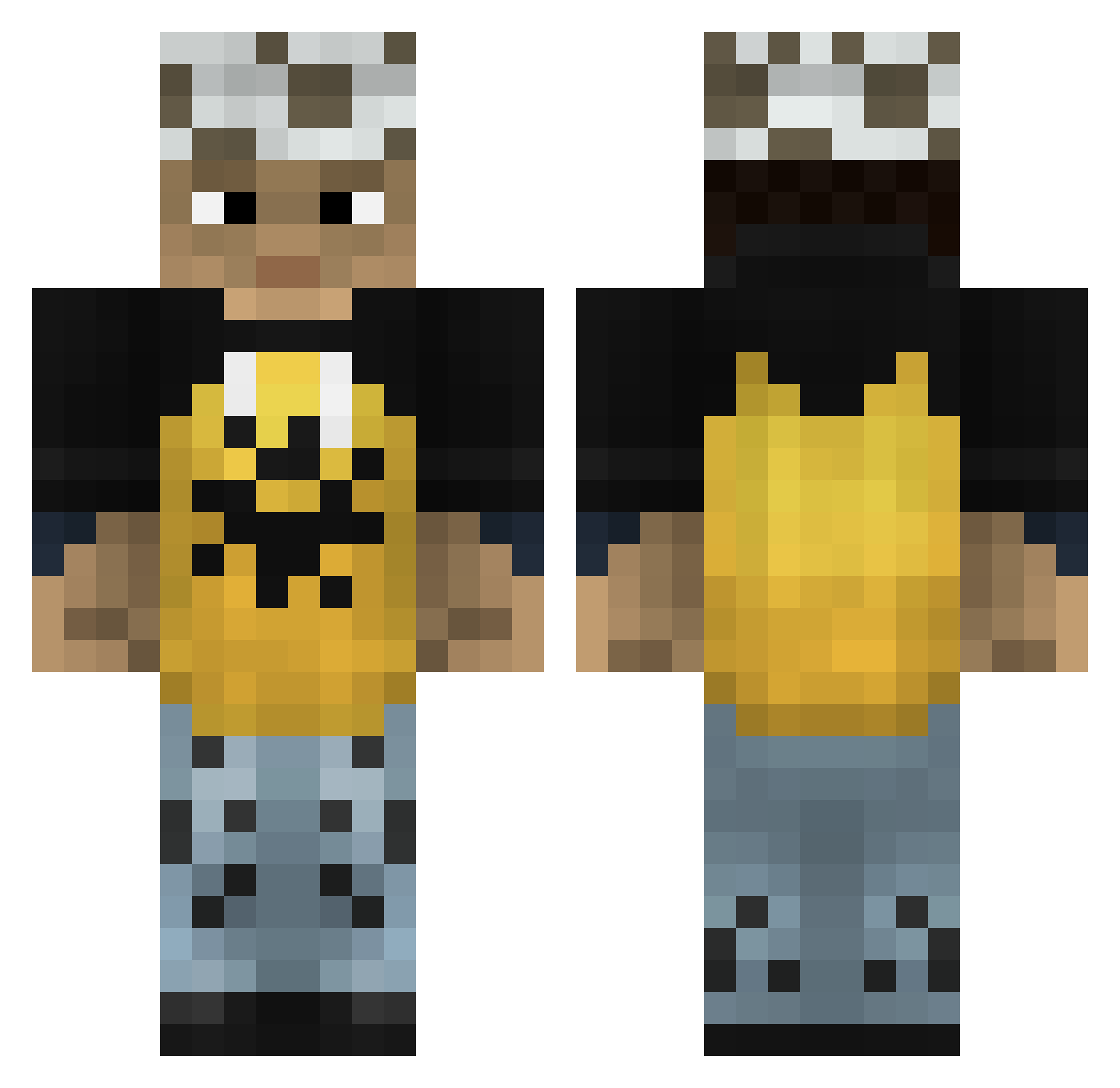 EitanB9 Minecraft skin, front and back view