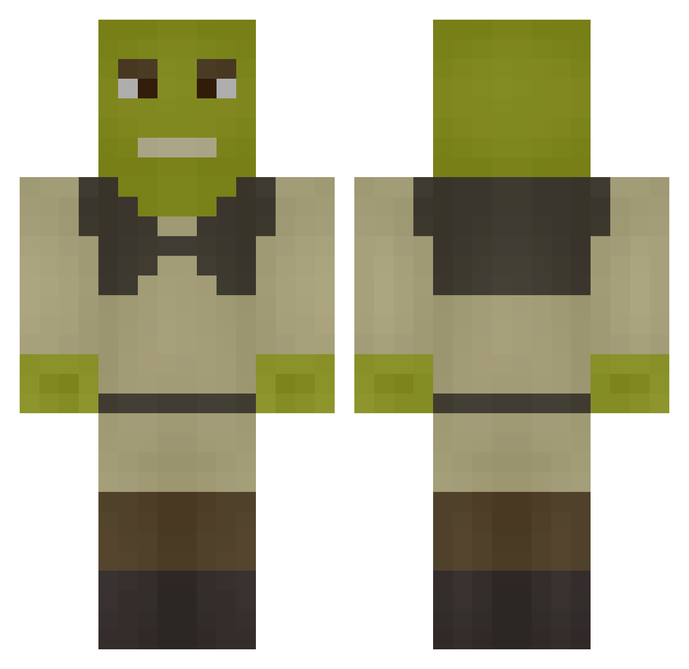Pope2137 Minecraft skin, front and back view