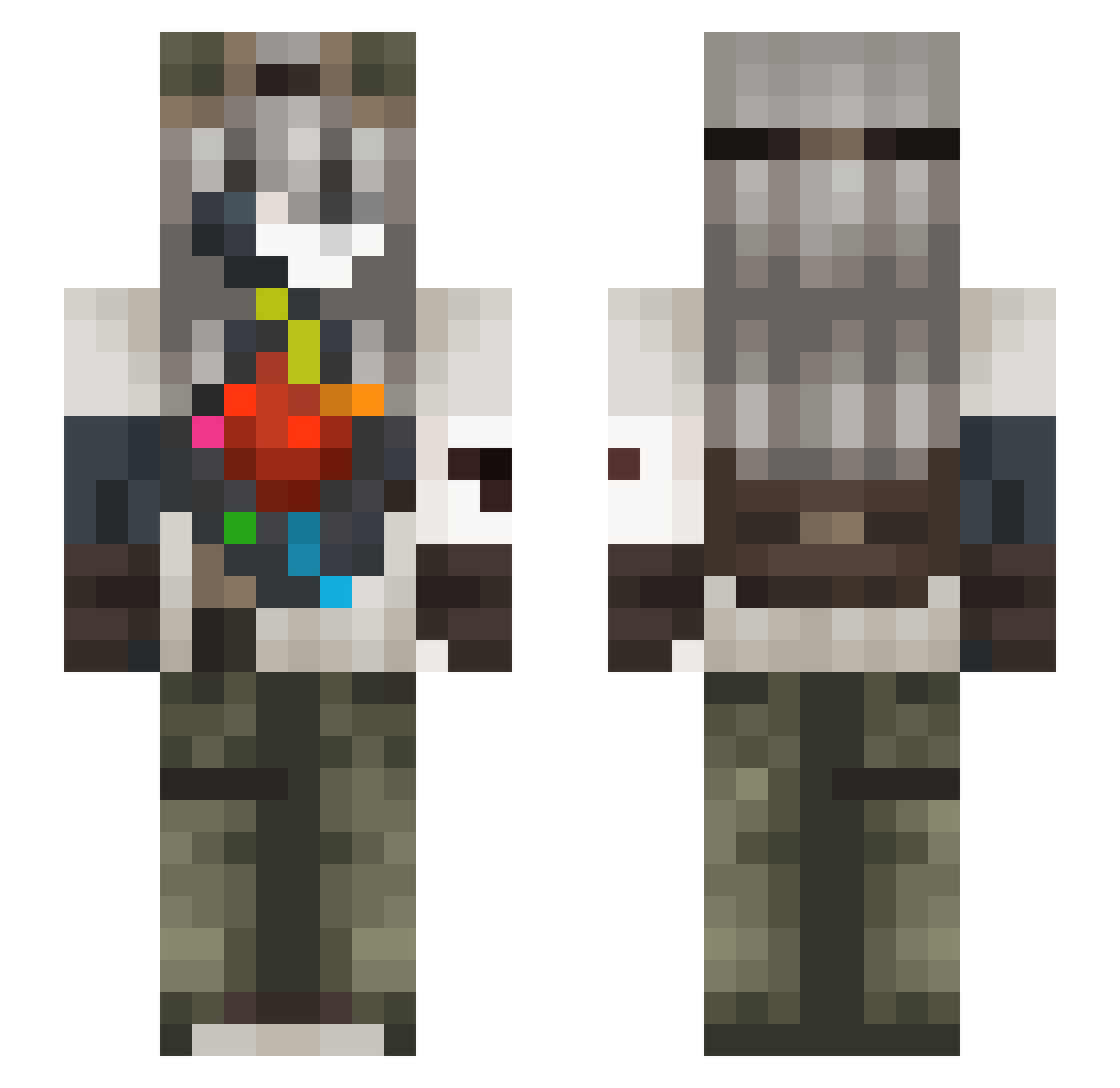 rikdaskebrada Minecraft skin, front and back view