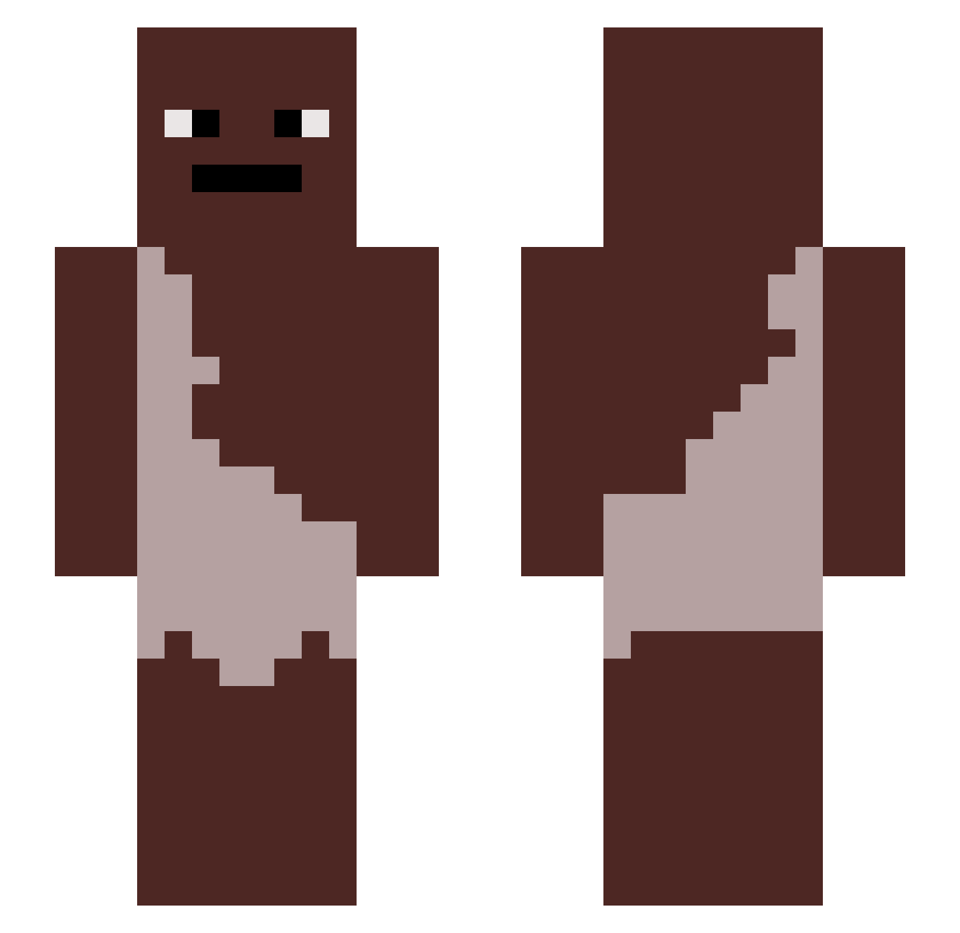 Zimbabwaipoulet Minecraft skin, front and back view