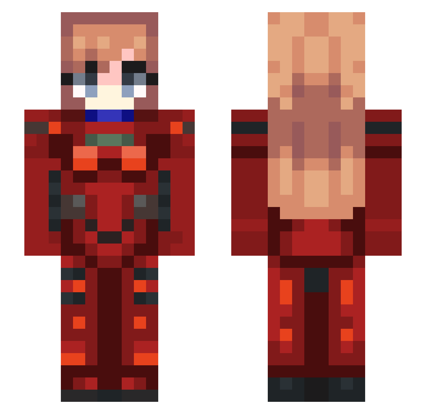 AzuCubito Minecraft skin, front and back view
